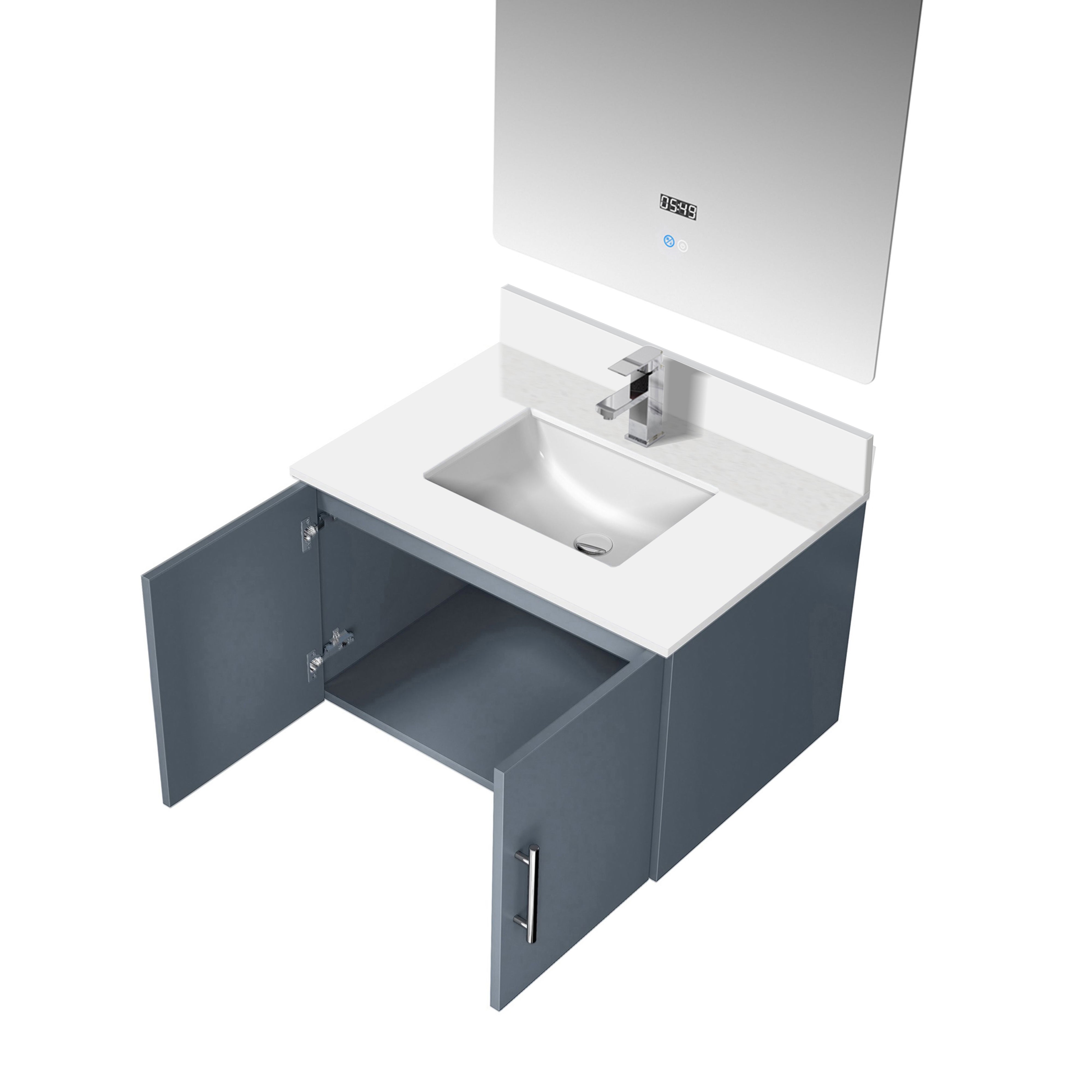 Geneva 30 in. W x 22 in. D Dark Grey Bath Vanity