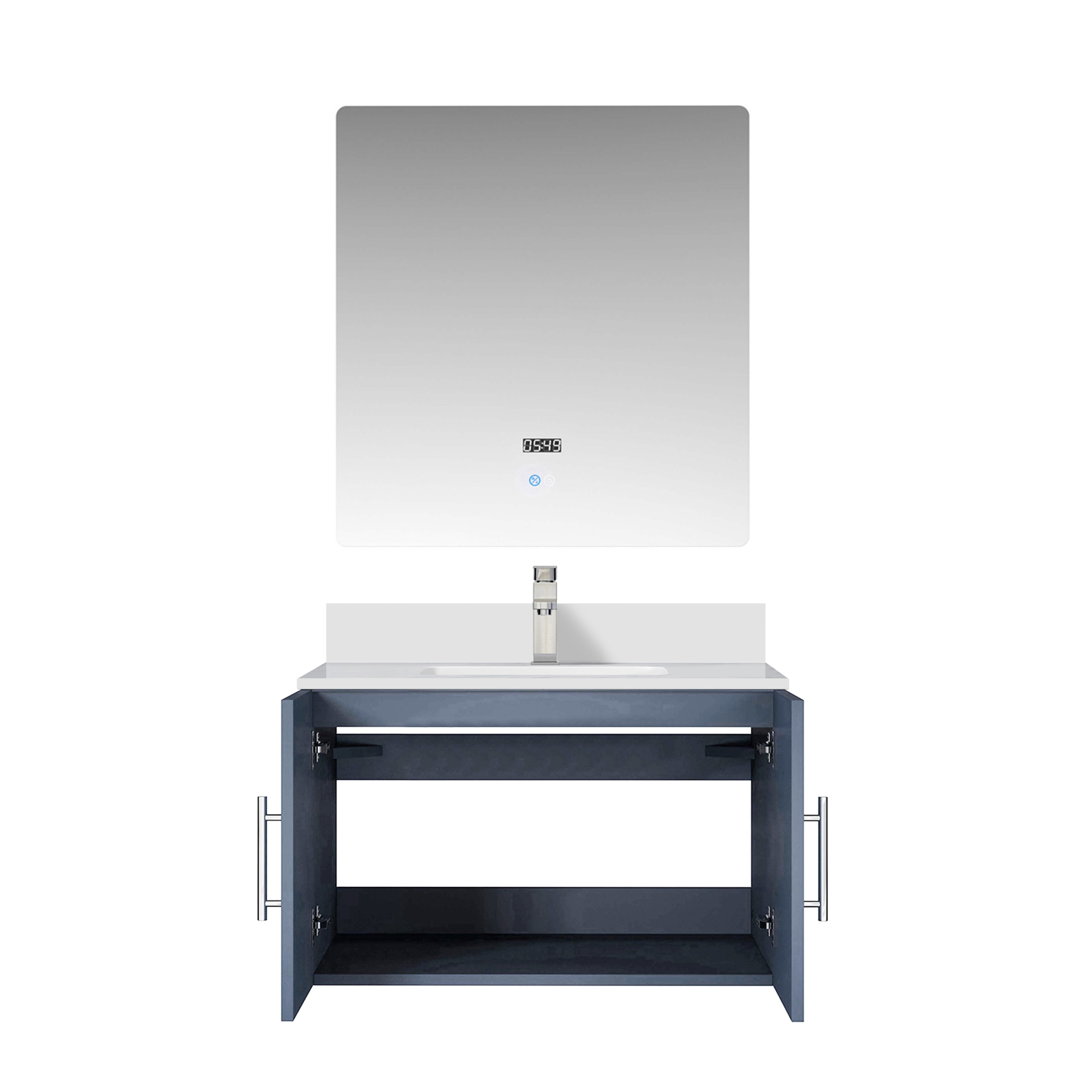 Geneva 30 in. W x 22 in. D Dark Grey Bath Vanity