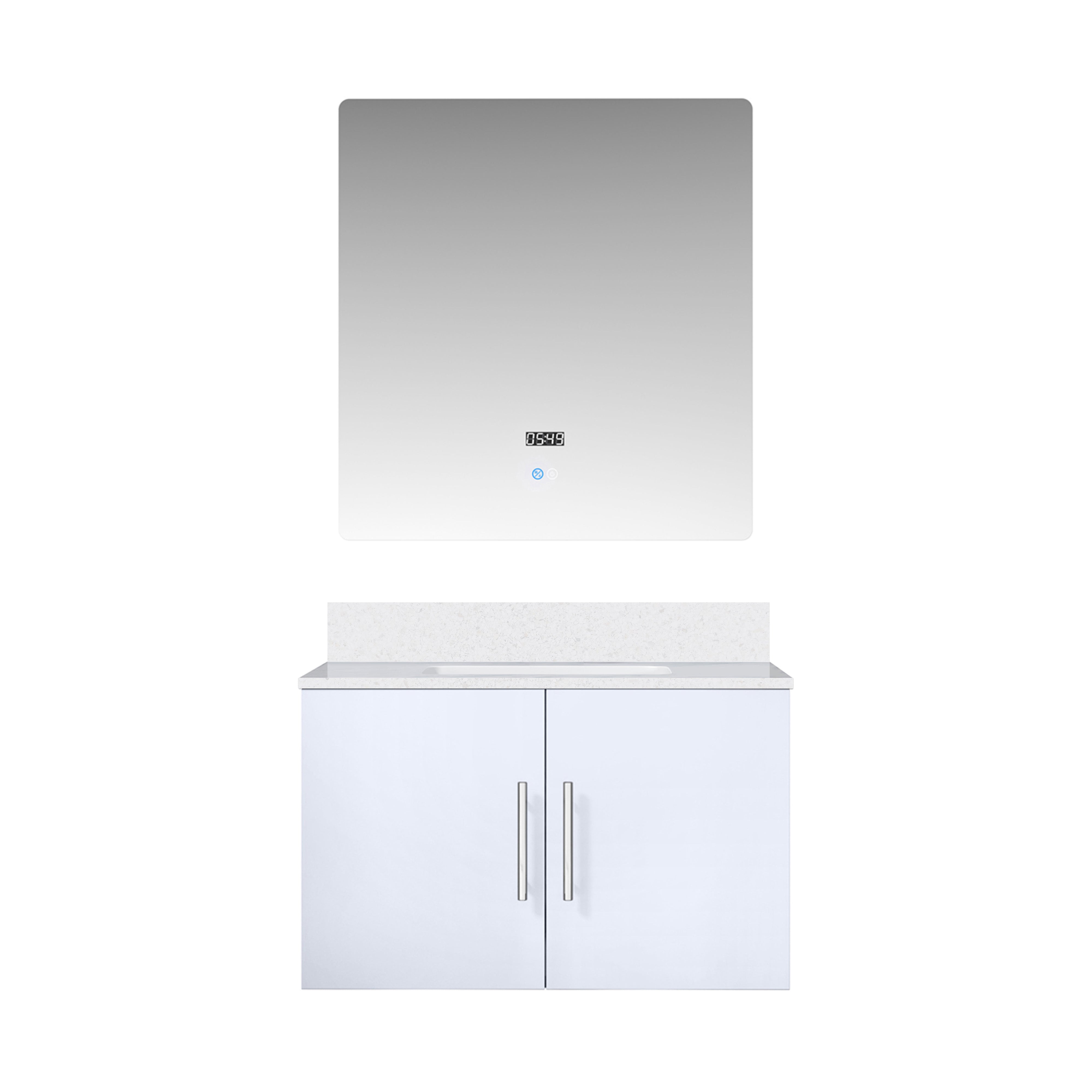 Geneva 30 in. W x 22 in. D Glossy White Bath Vanity