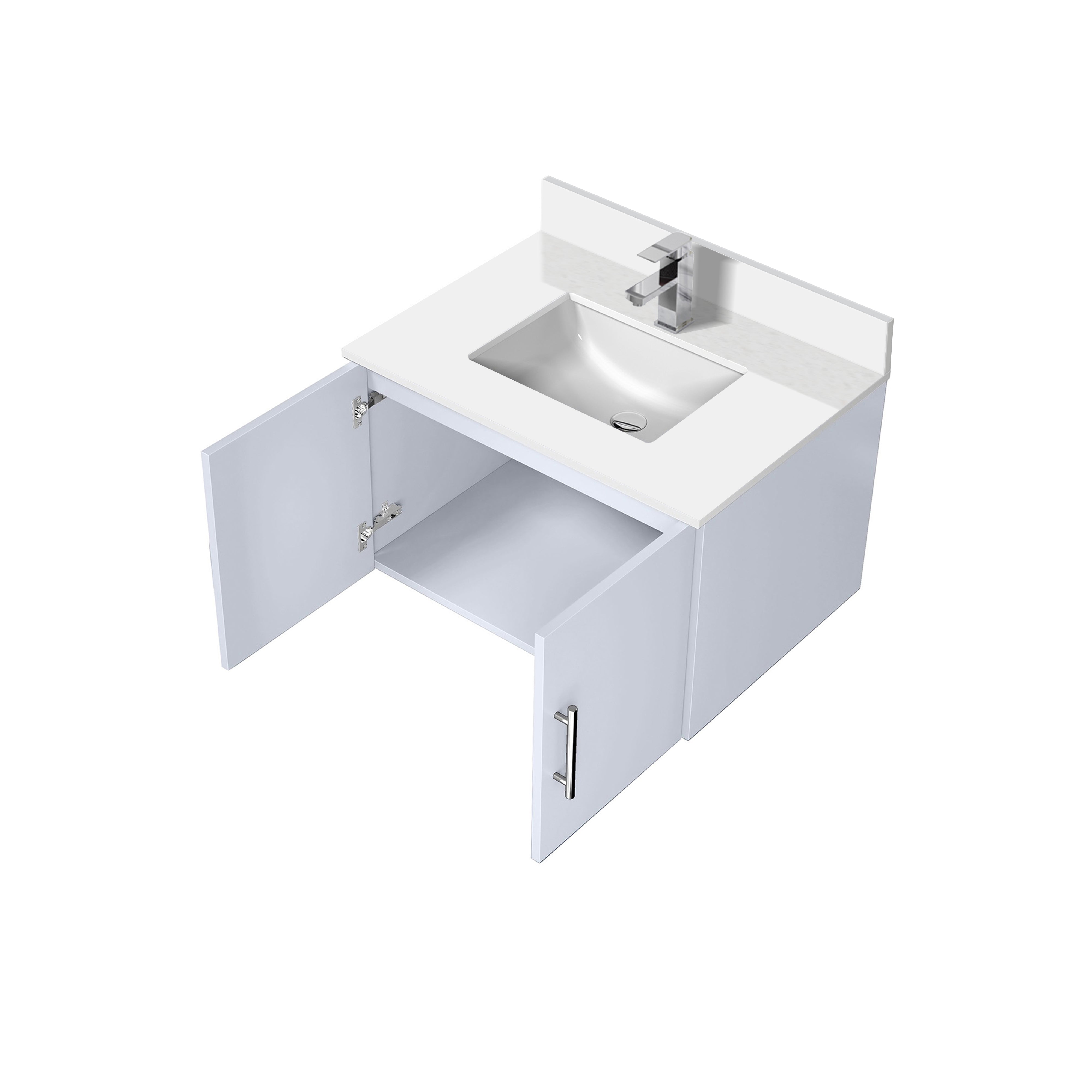 Geneva 30 in. W x 22 in. D Glossy White Bath Vanity