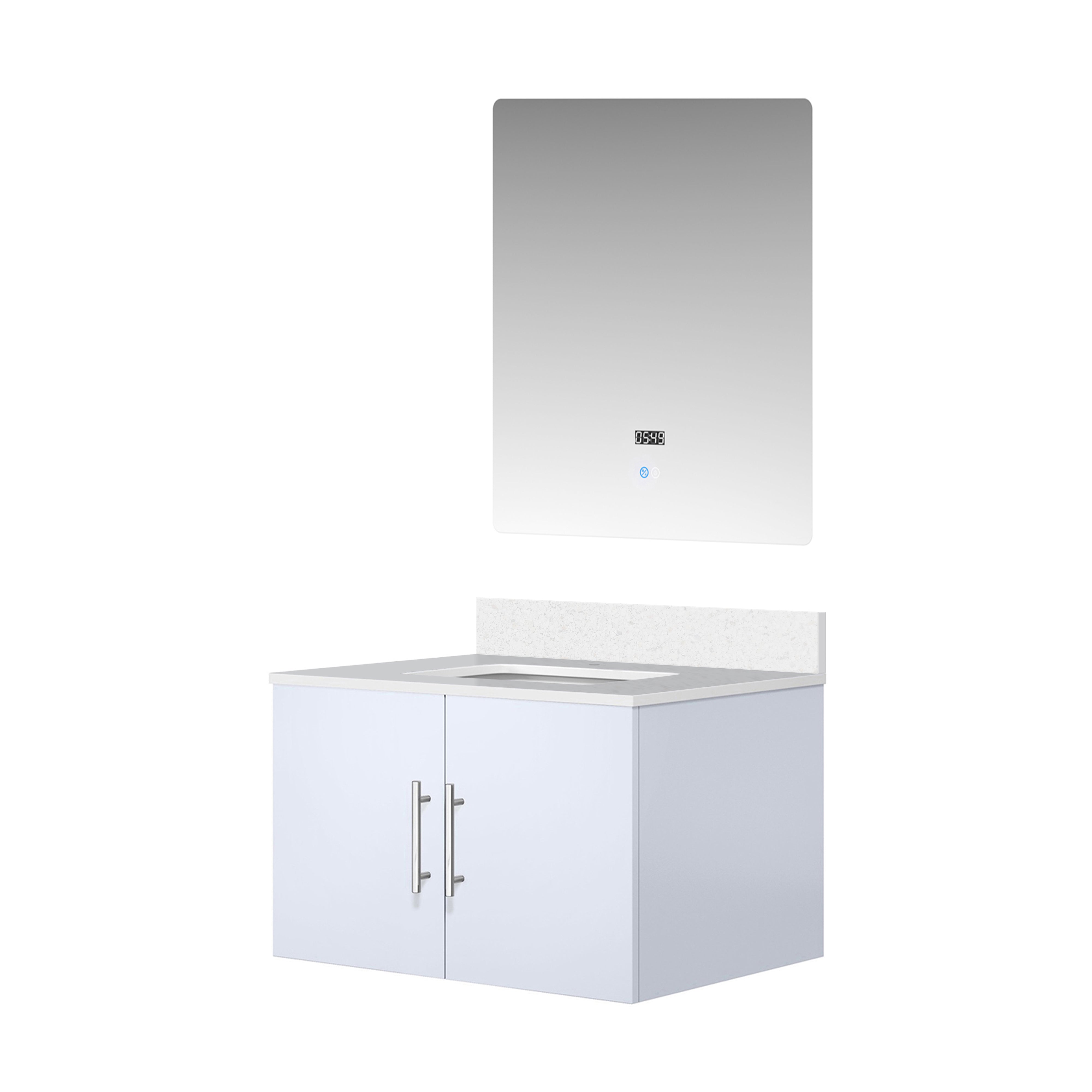 Geneva 30 in. W x 22 in. D Glossy White Bath Vanity