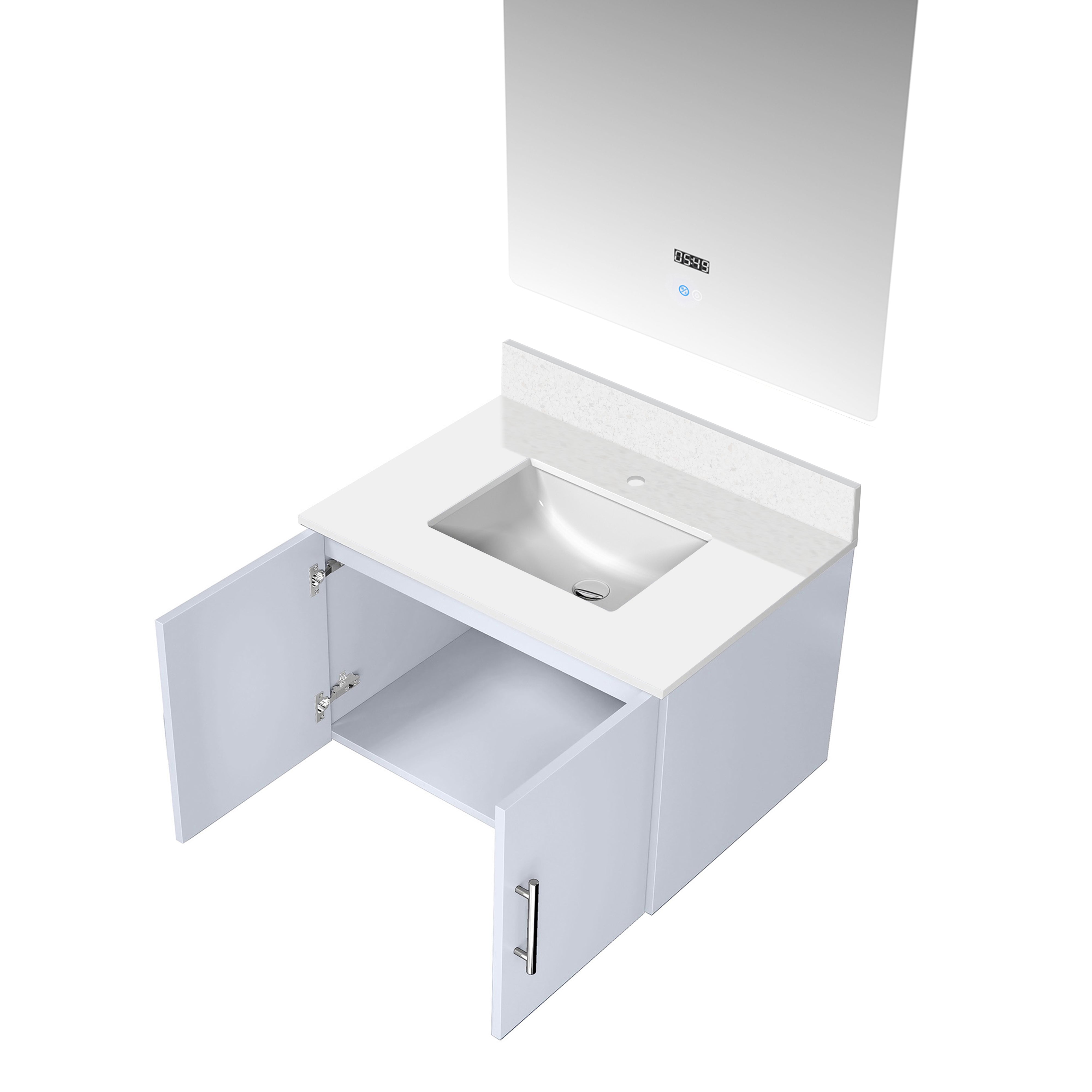 Geneva 30 in. W x 22 in. D Glossy White Bath Vanity
