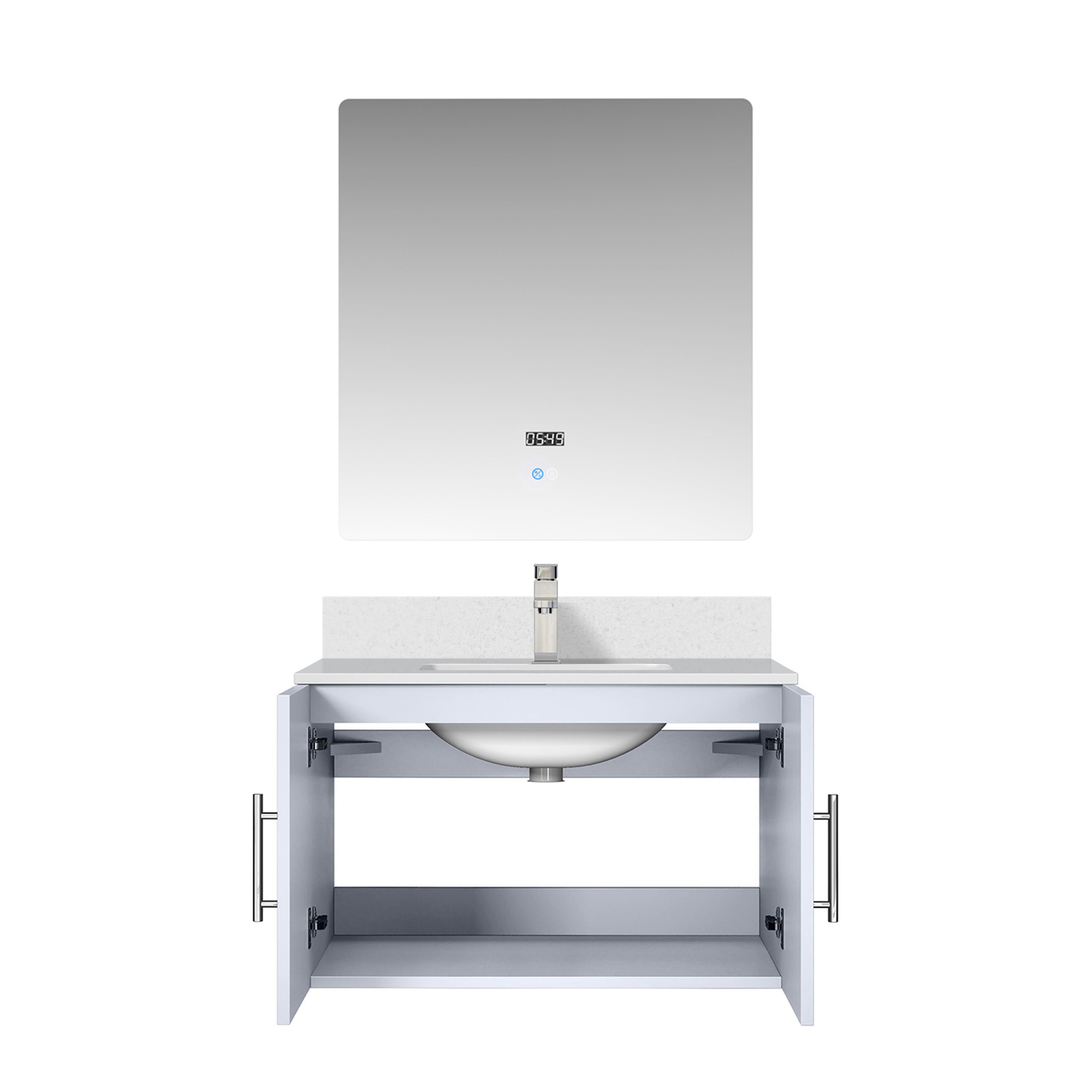 Geneva 30 in. W x 22 in. D Glossy White Bath Vanity
