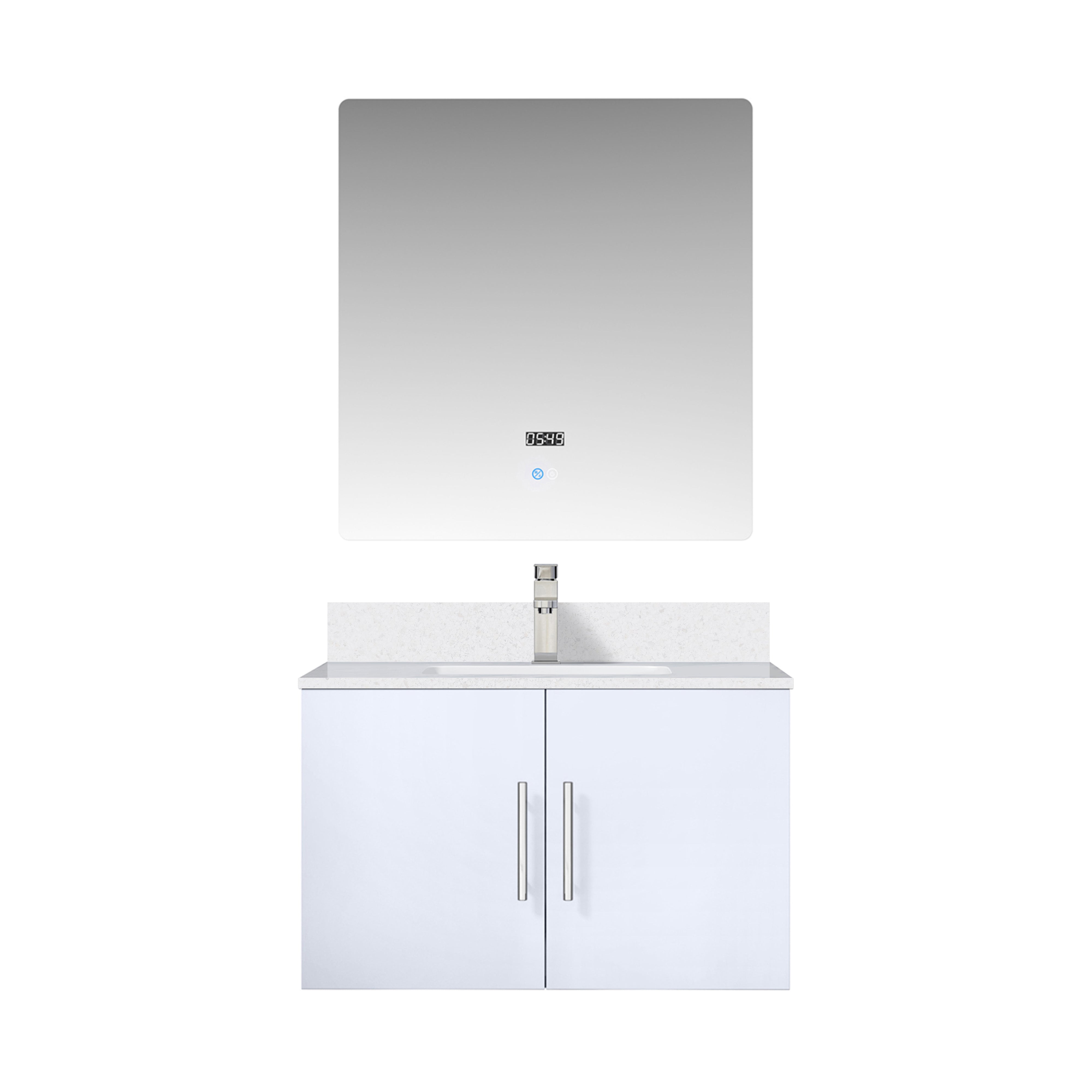 Geneva 30 in. W x 22 in. D Glossy White Bath Vanity