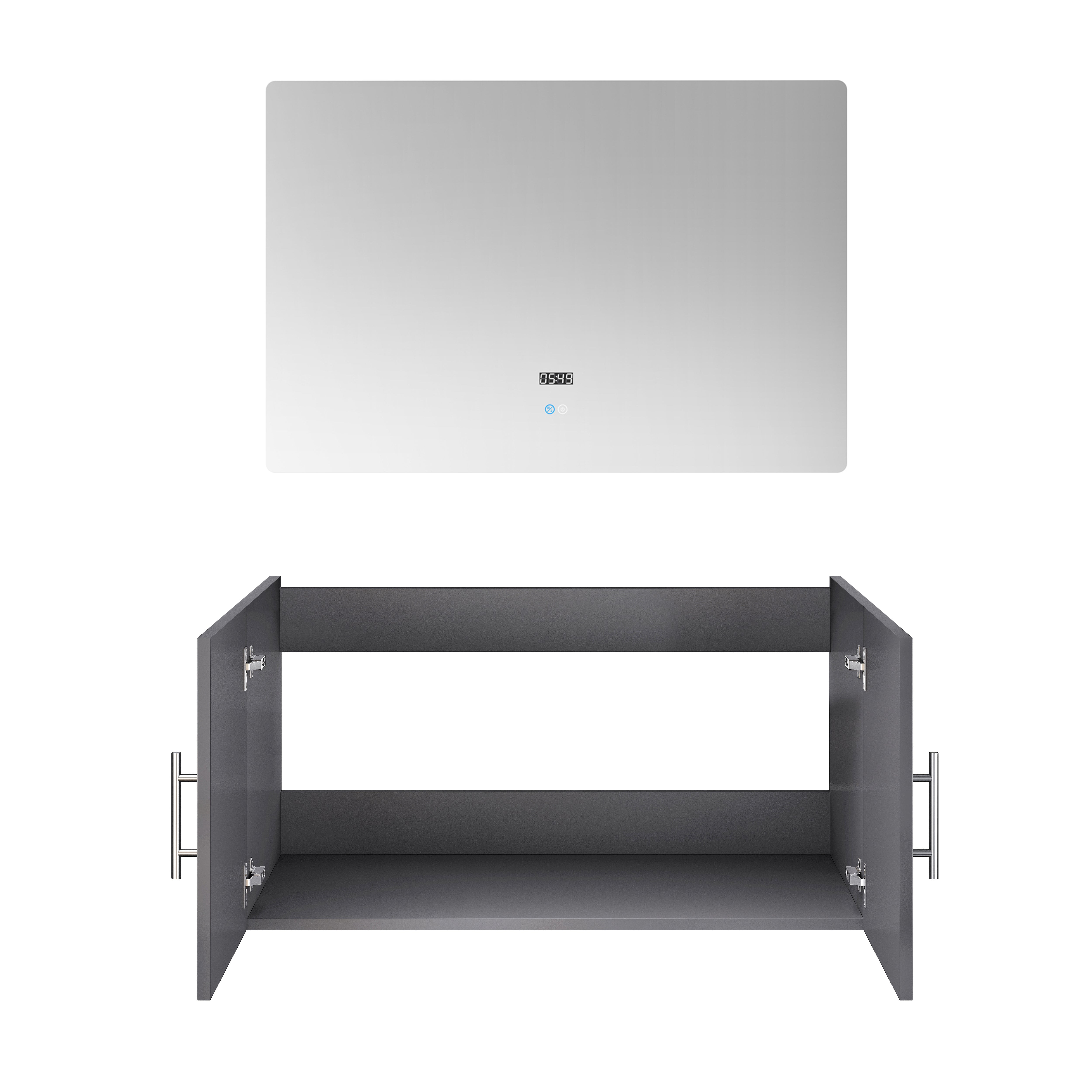 Geneva 36 in. W x 22 in. D Dark Grey Bath Vanity
