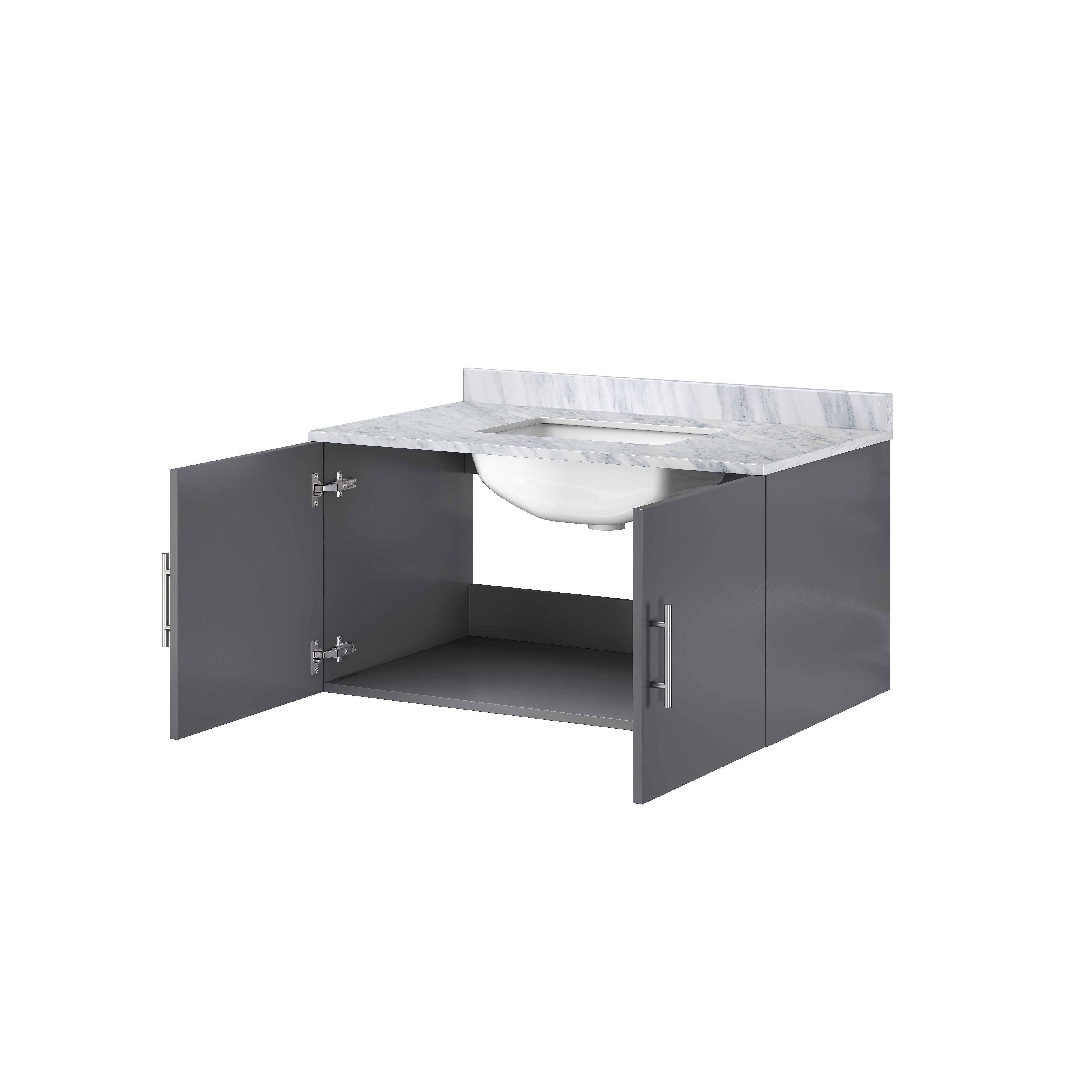 Geneva 36 in. W x 22 in. D Dark Grey Bath Vanity