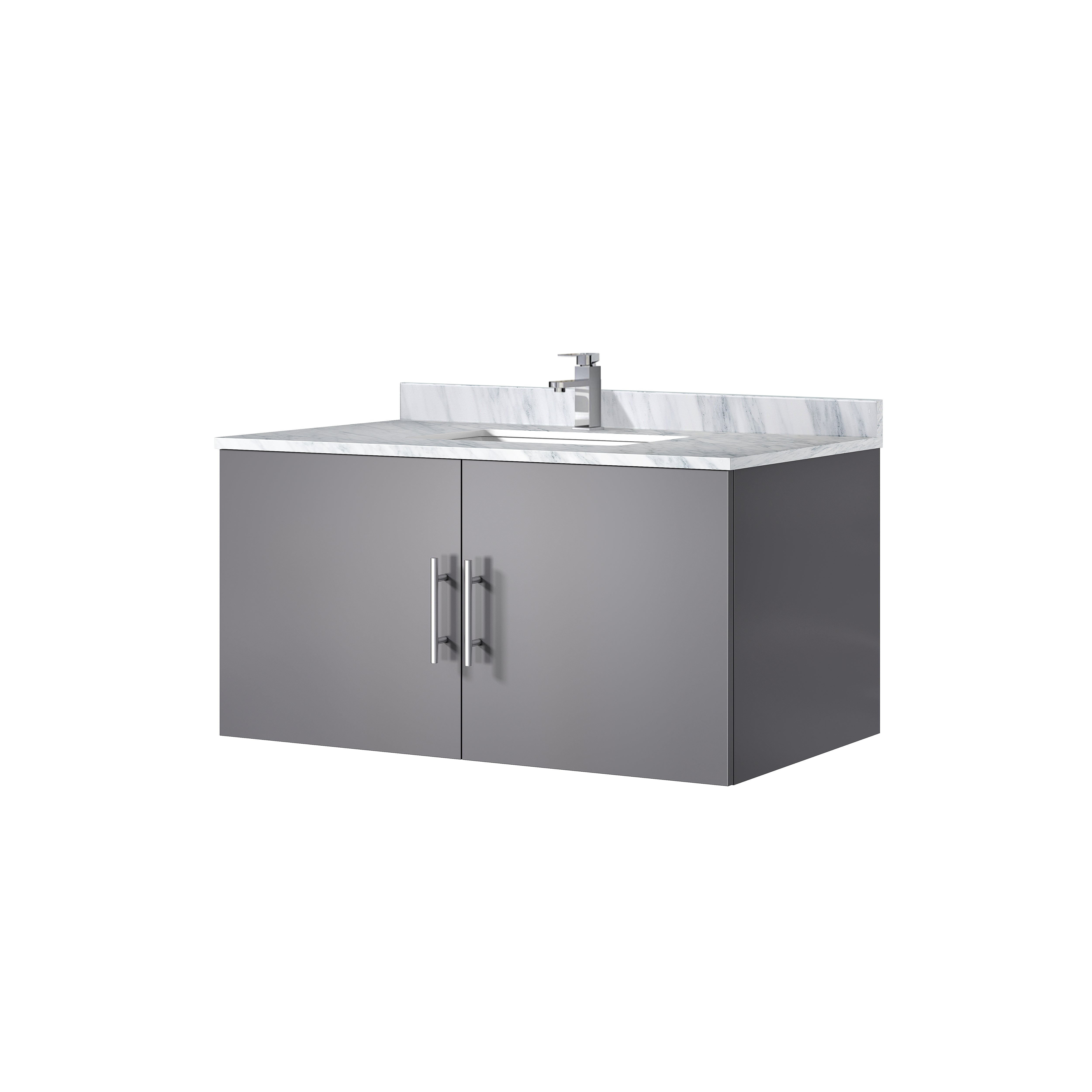 Geneva 36 in. W x 22 in. D Dark Grey Bath Vanity