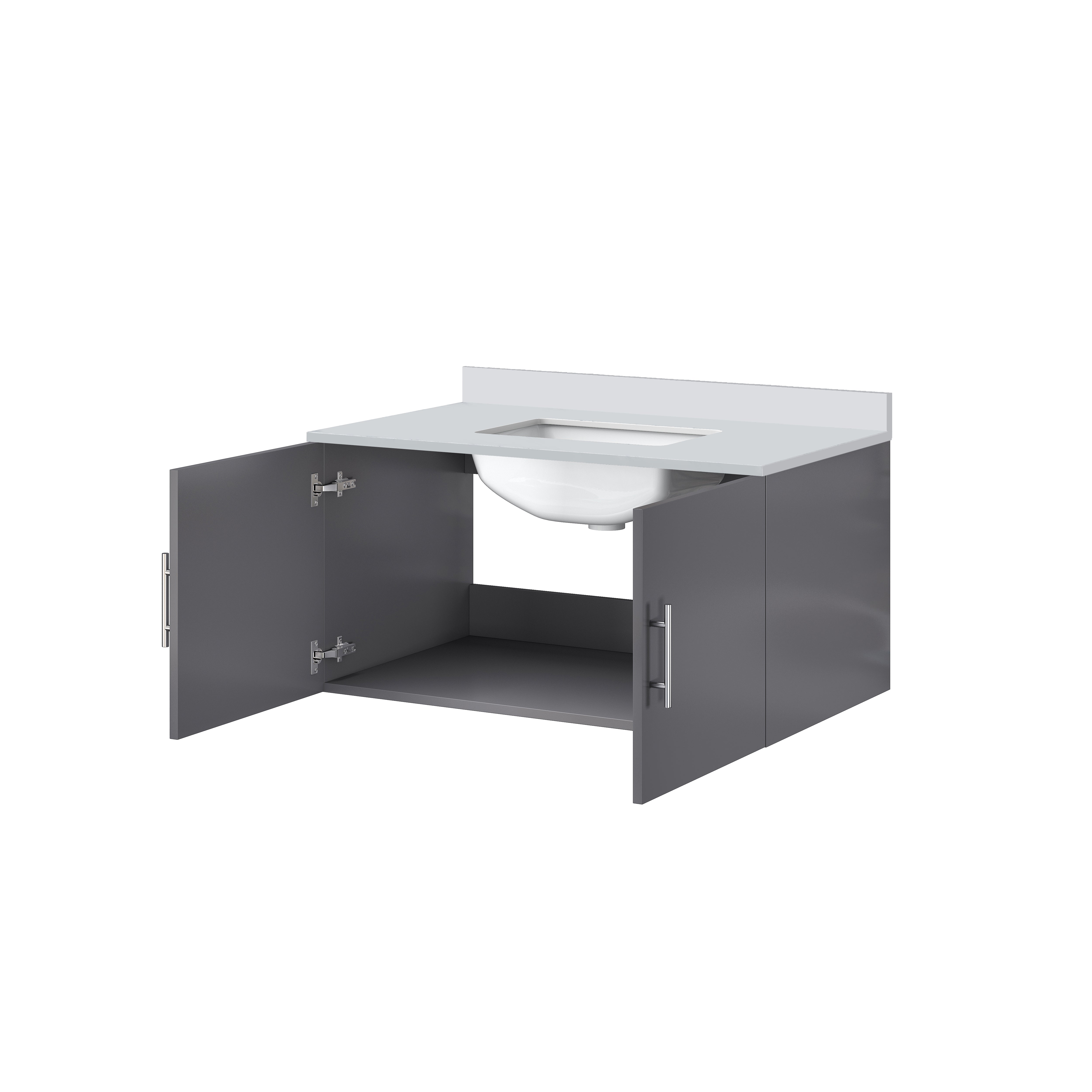 Geneva 36 in. W x 22 in. D Dark Grey Bath Vanity