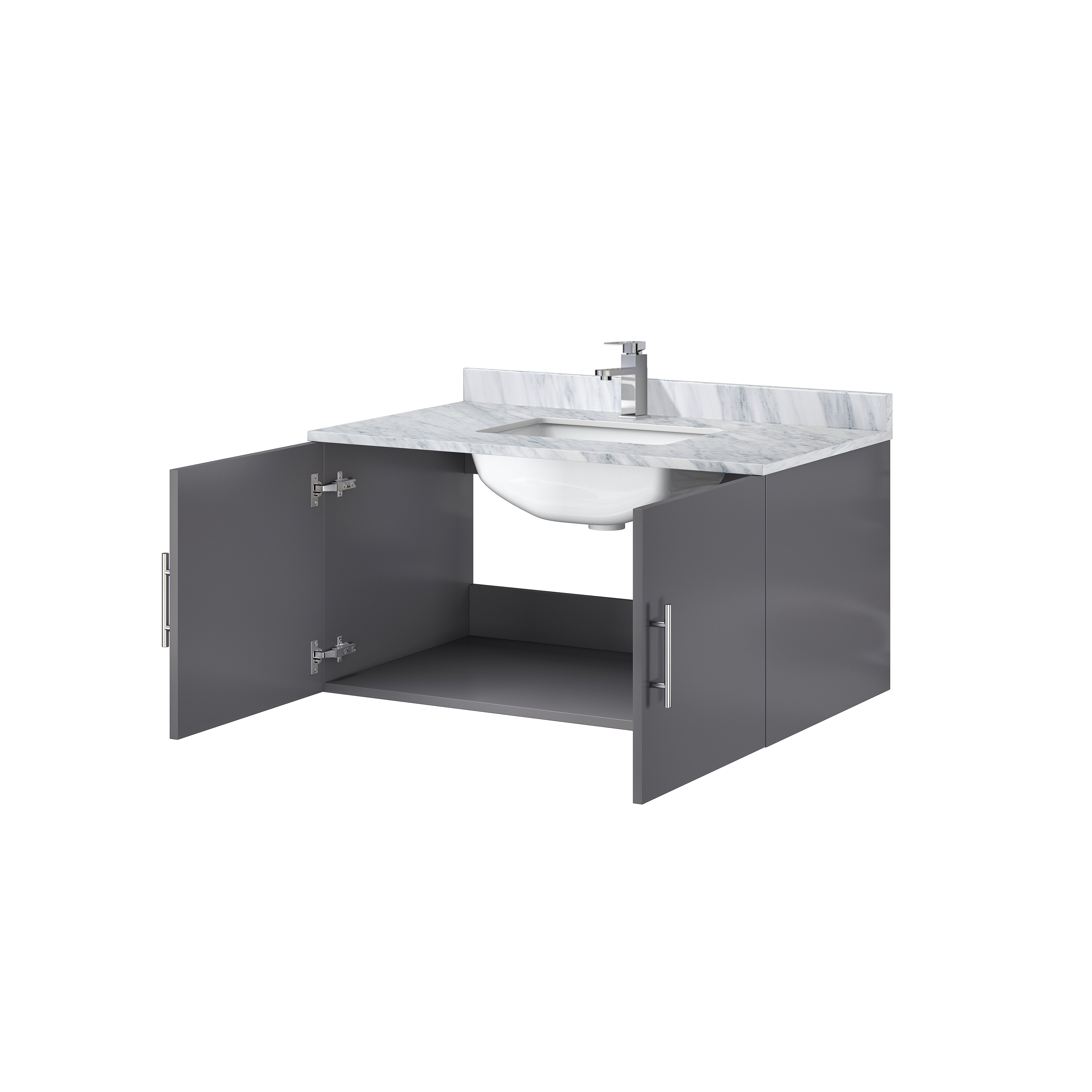 Geneva 36 in. W x 22 in. D Dark Grey Bath Vanity