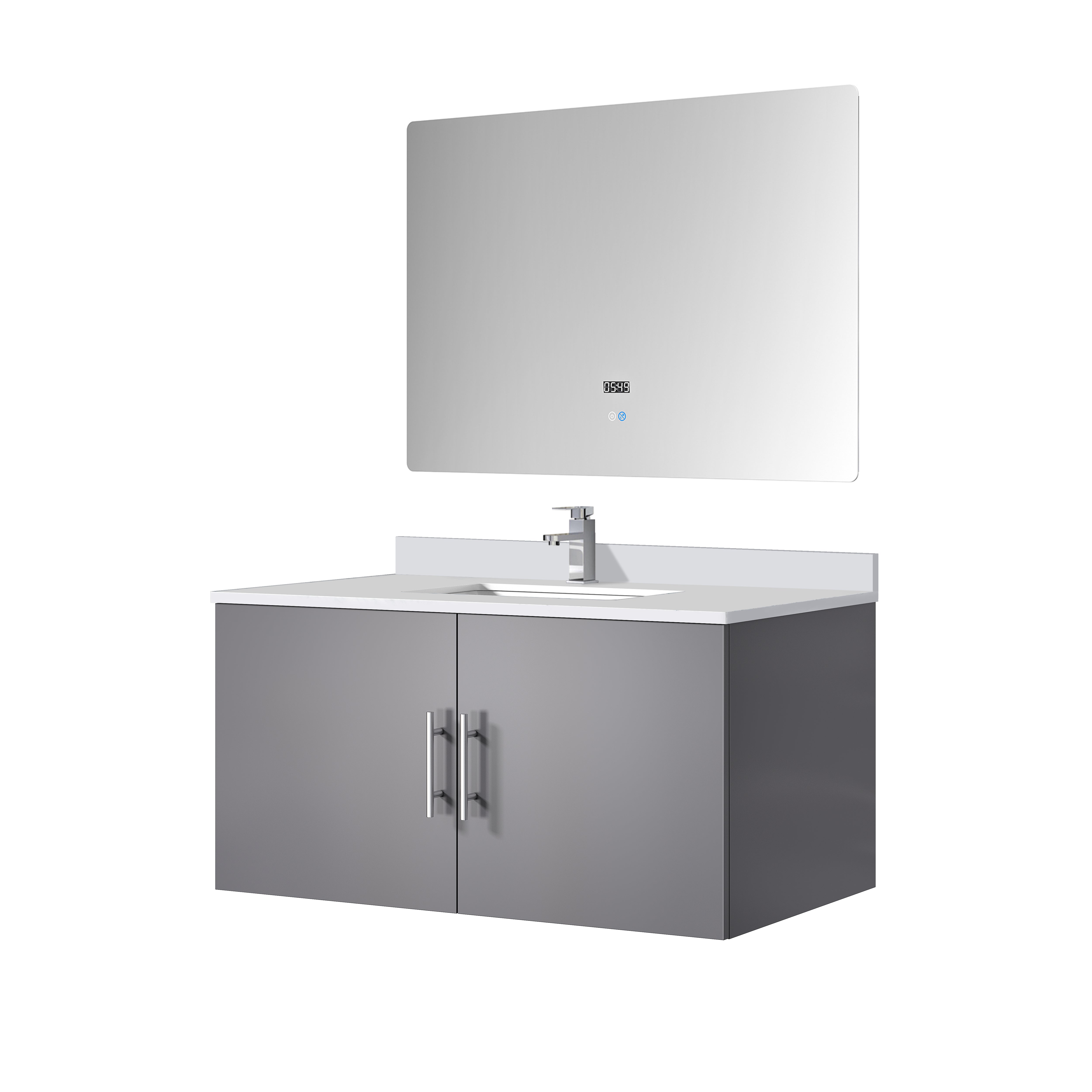 Geneva 36 in. W x 22 in. D Dark Grey Bath Vanity