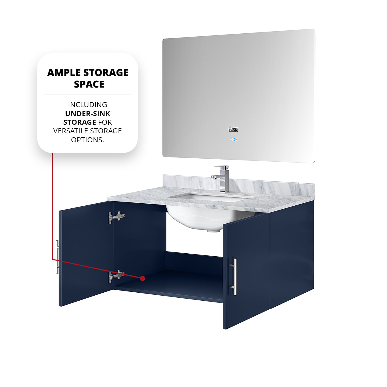 Geneva 36 in. W x 22 in. D Navy Blue Bath Vanity