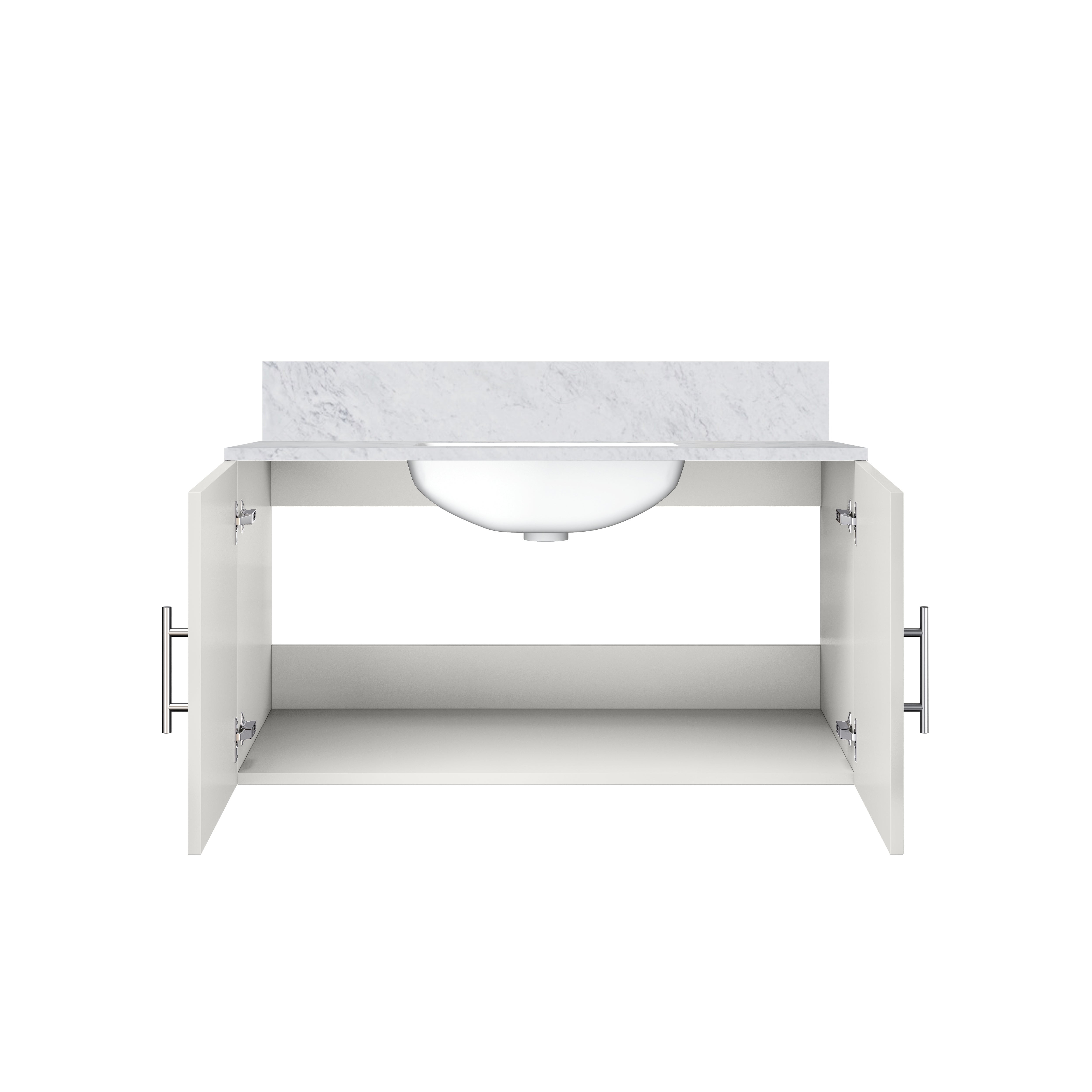 Geneva 36 in. W x 22 in. D Glossy White Bath Vanity