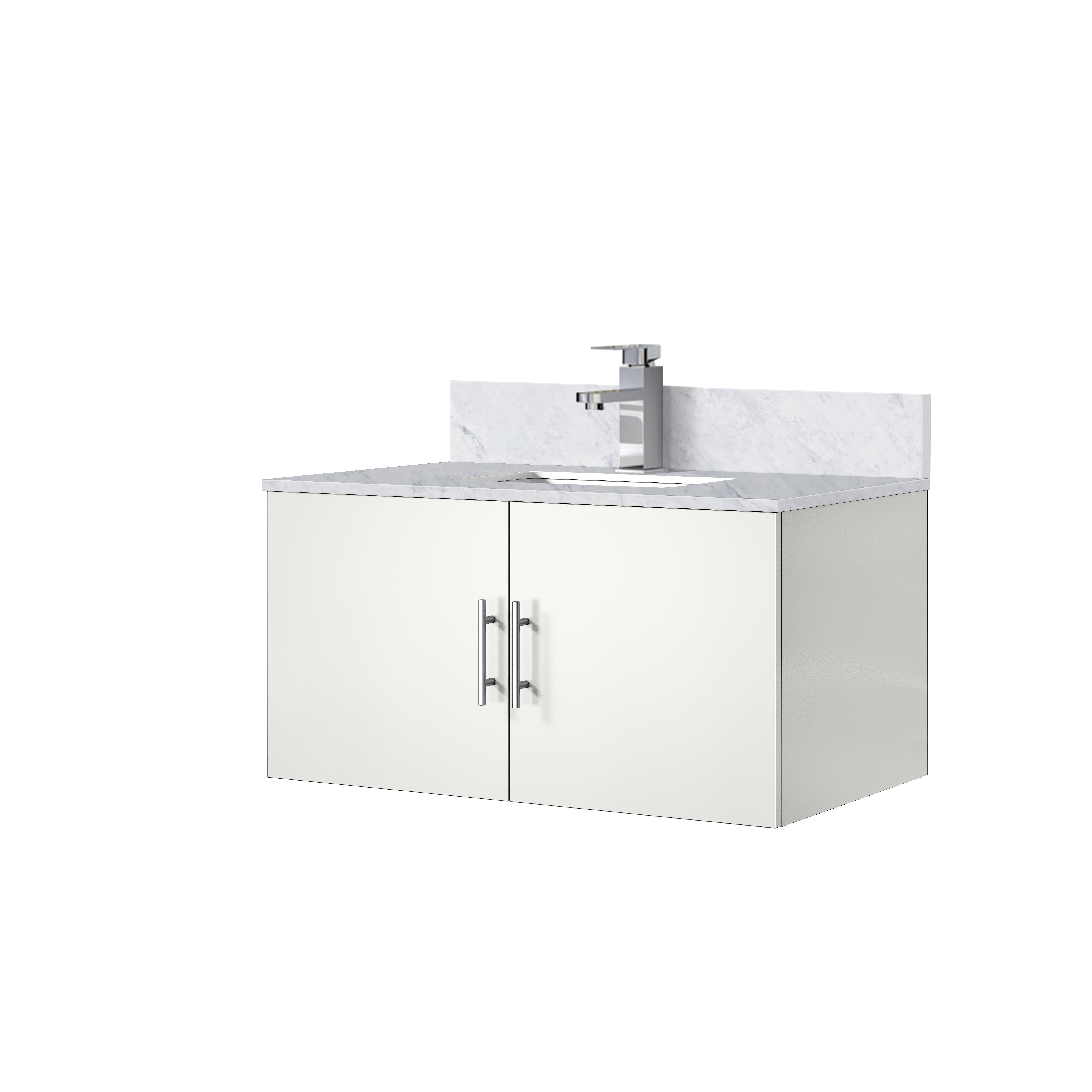 Geneva 36 in. W x 22 in. D Glossy White Bath Vanity