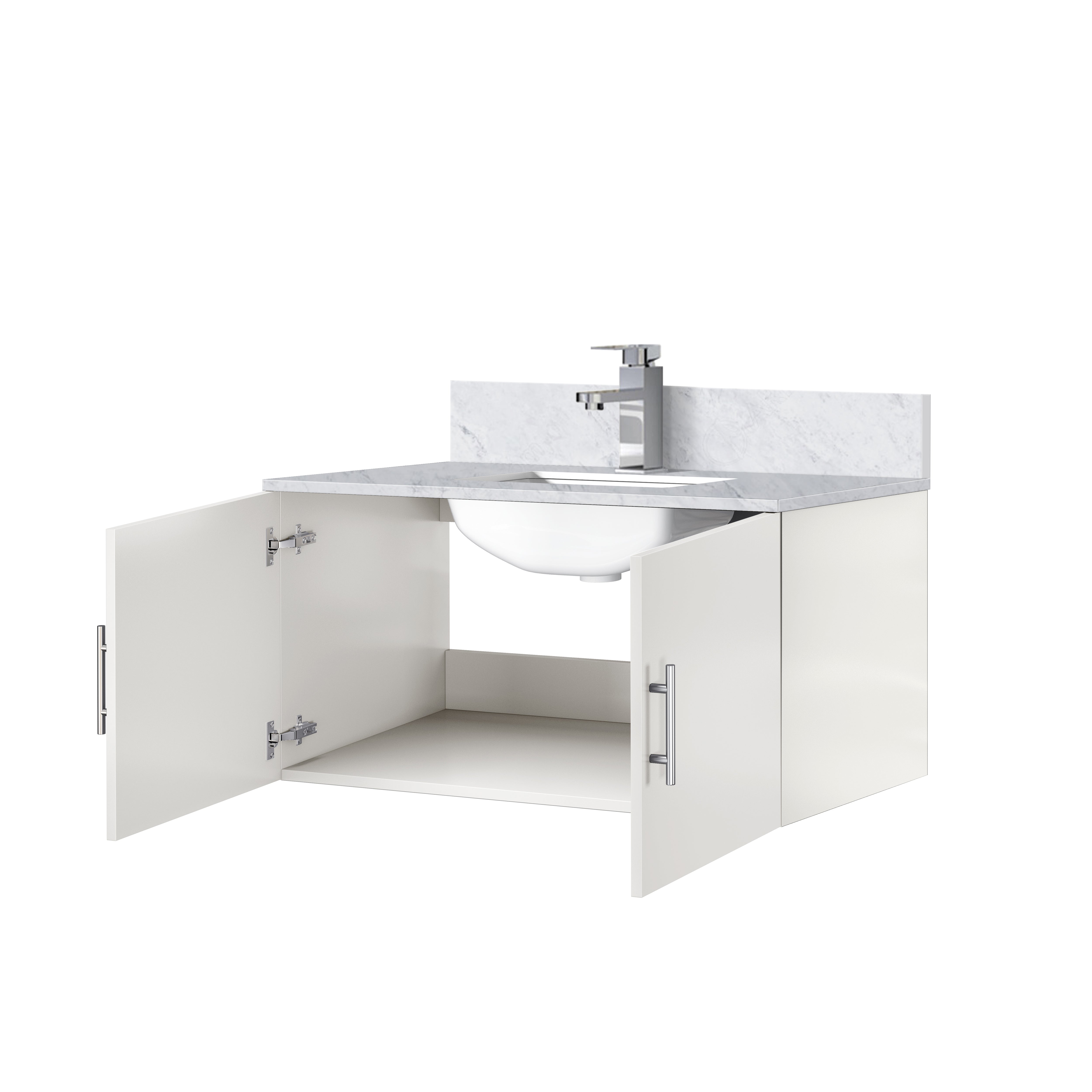 Geneva 36 in. W x 22 in. D Glossy White Bath Vanity