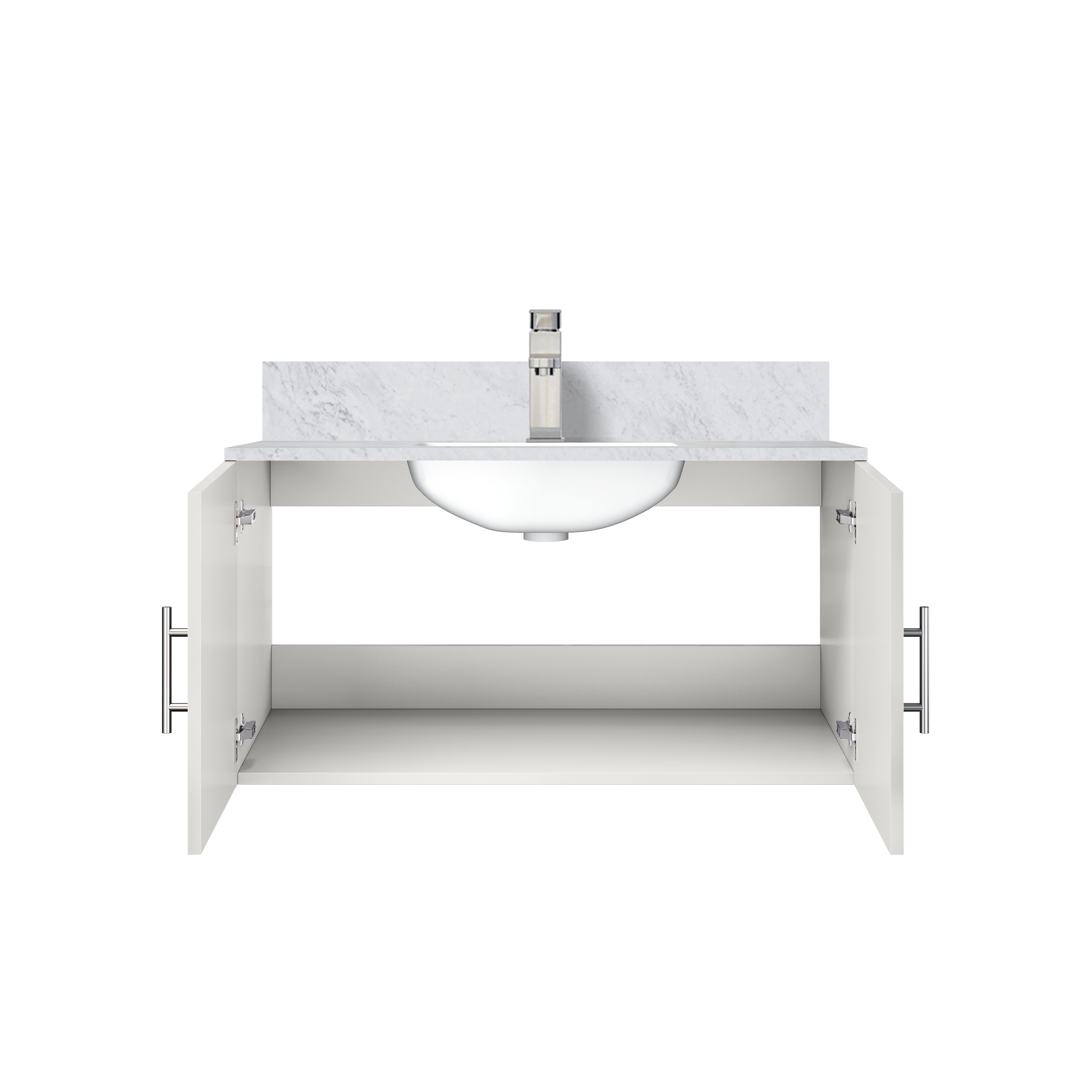 Geneva 36 in. W x 22 in. D Glossy White Bath Vanity