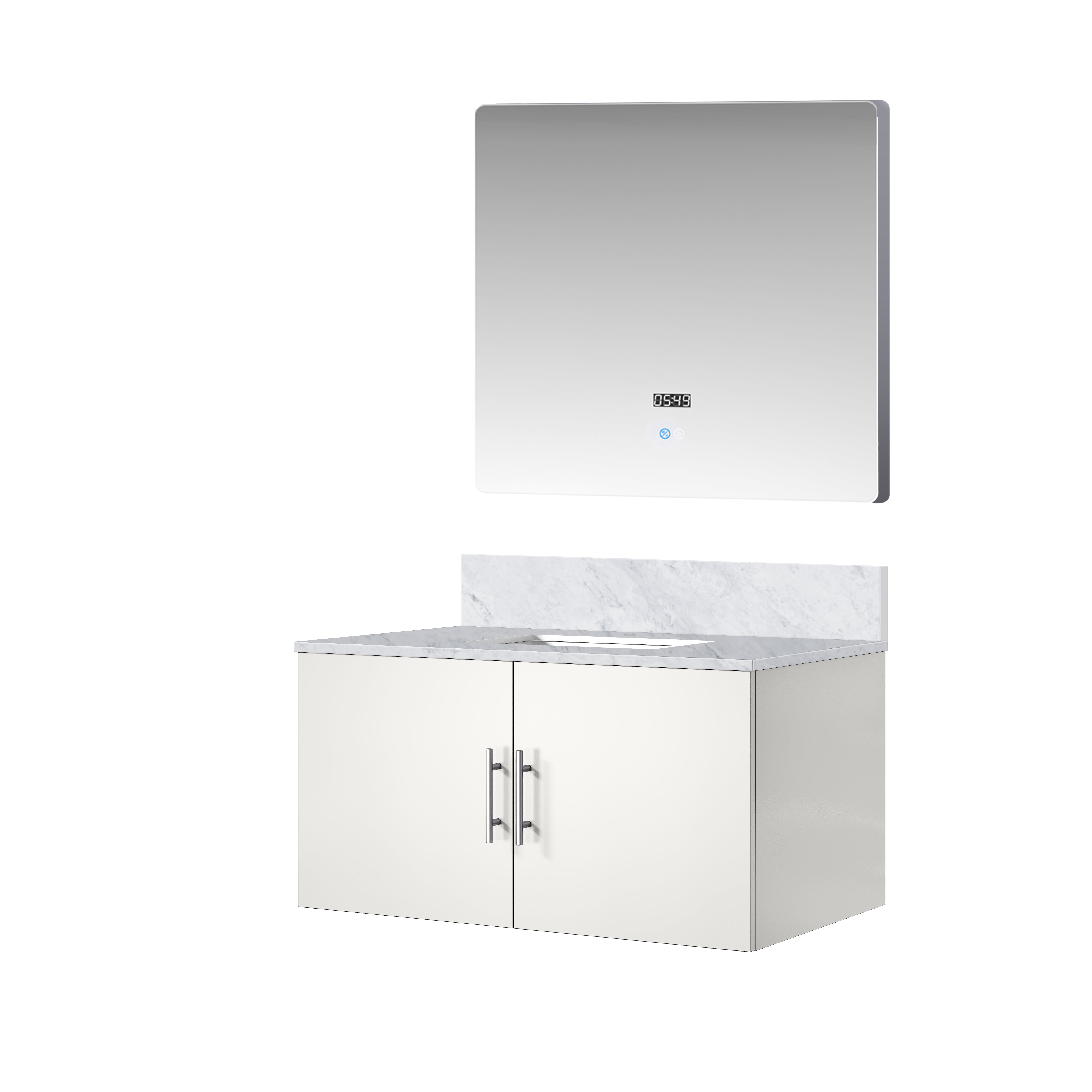 Geneva 36 in. W x 22 in. D Glossy White Bath Vanity