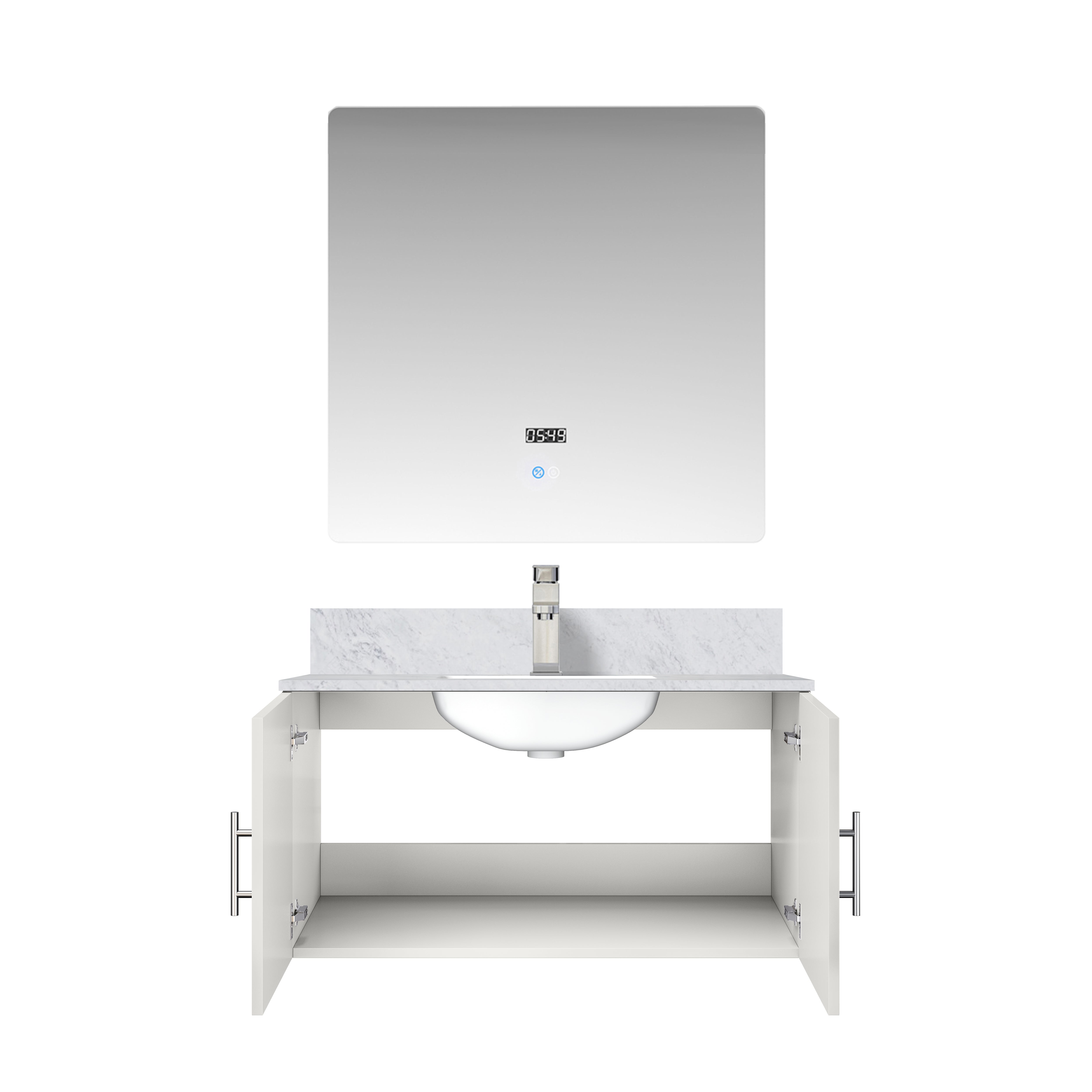 Geneva 36 in. W x 22 in. D Glossy White Bath Vanity