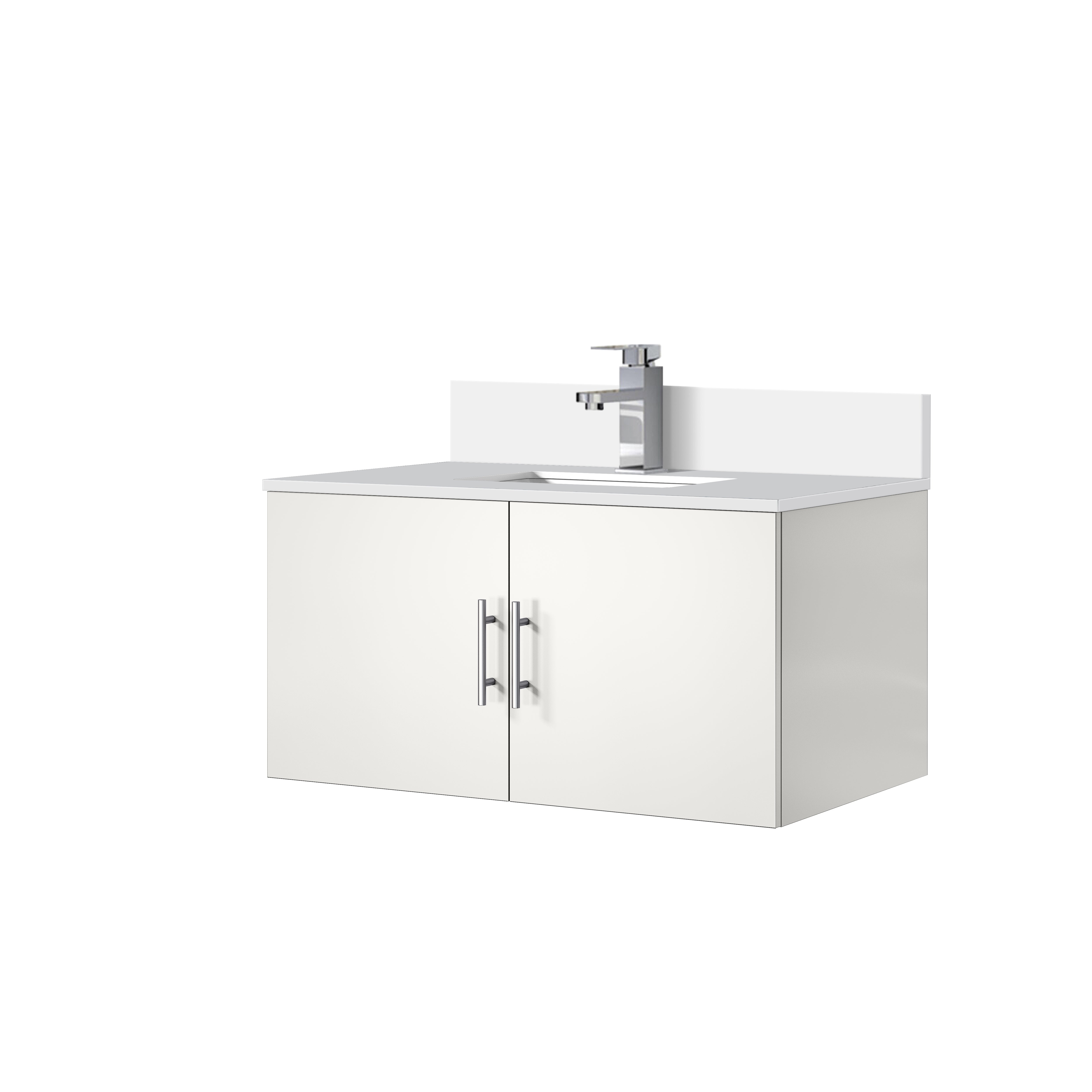Geneva 36 in. W x 22 in. D Glossy White Bath Vanity