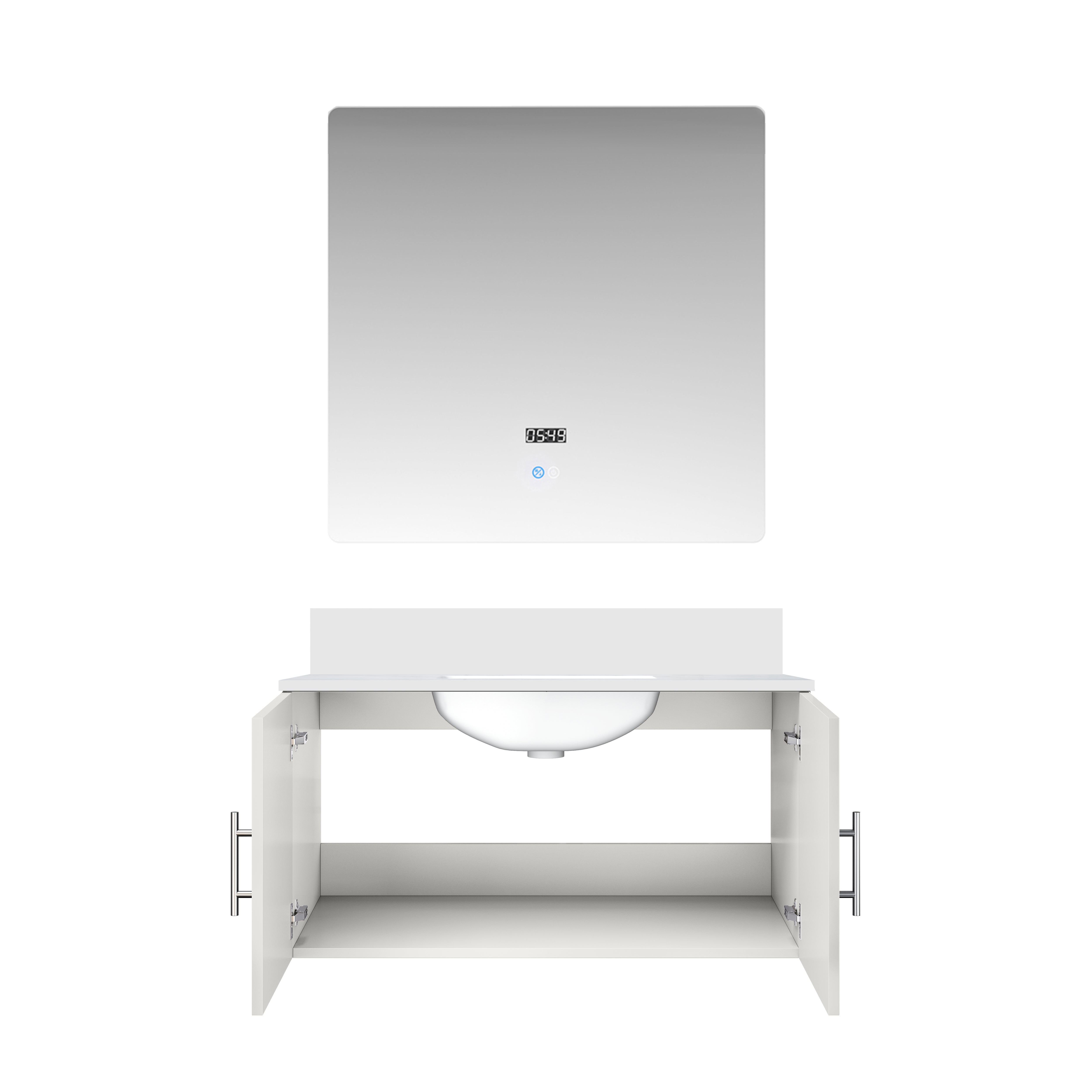 Geneva 36 in. W x 22 in. D Glossy White Bath Vanity