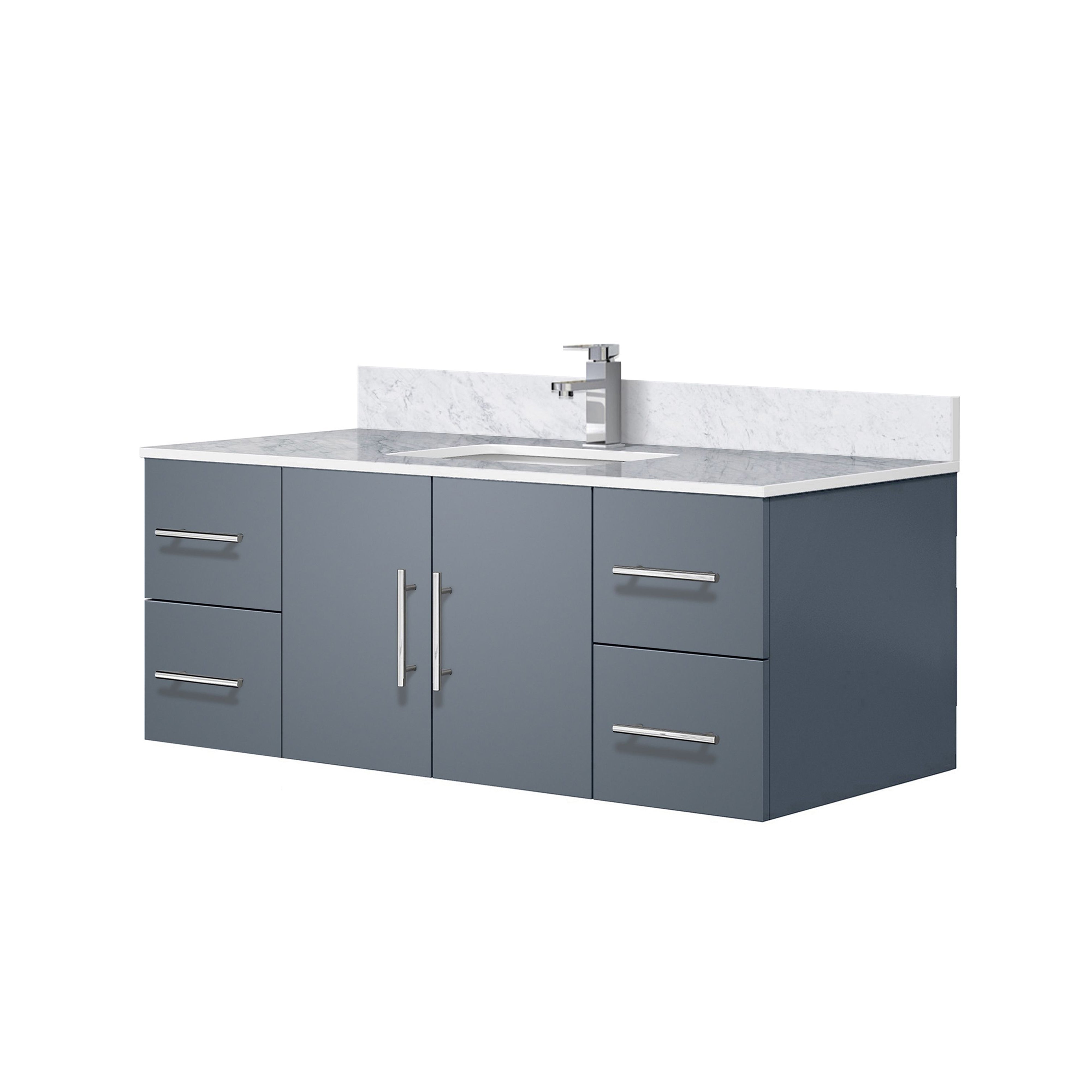 Geneva 48 in. W x 22 in. D Dark Grey Bath Vanity