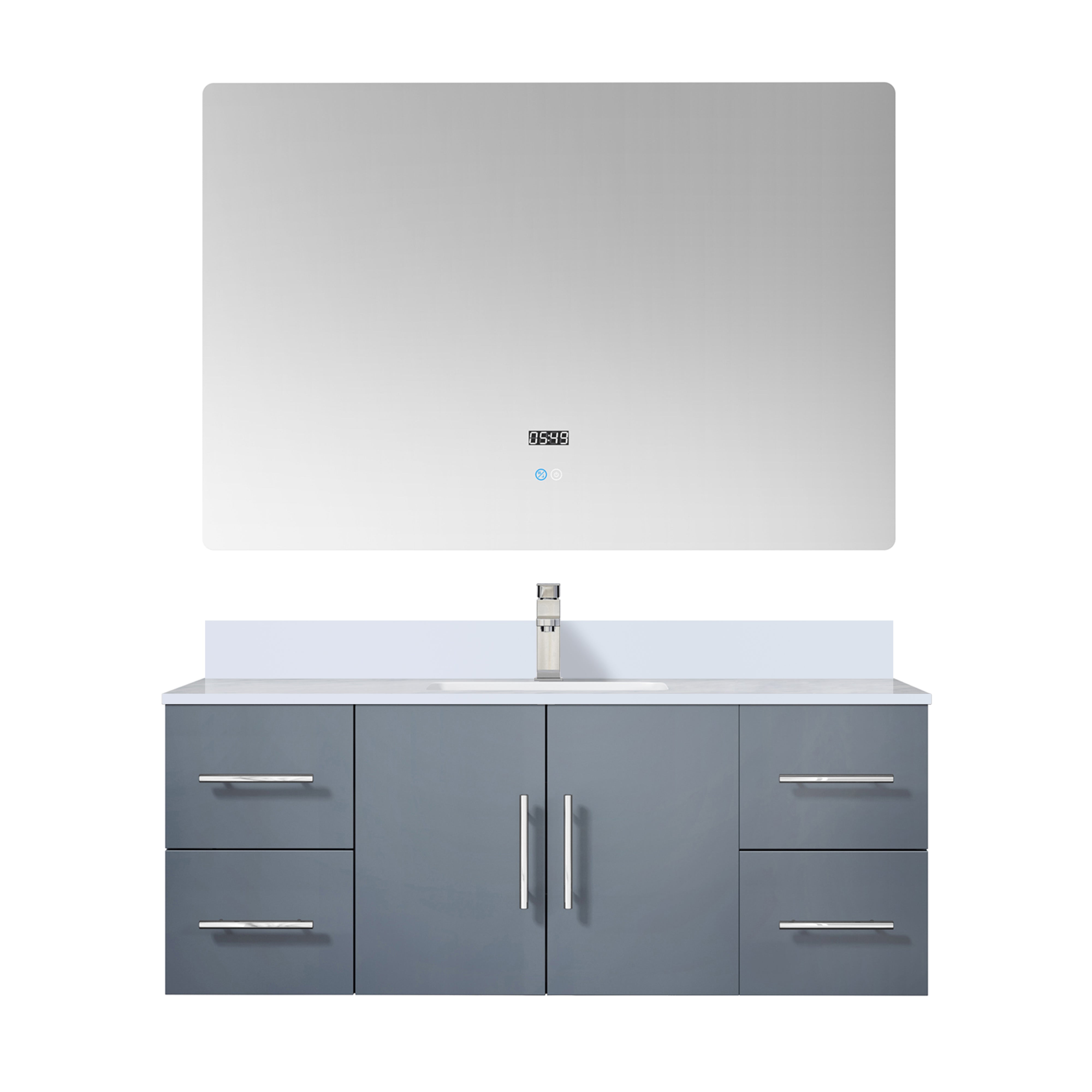 Geneva 48 in. W x 22 in. D Dark Grey Bath Vanity