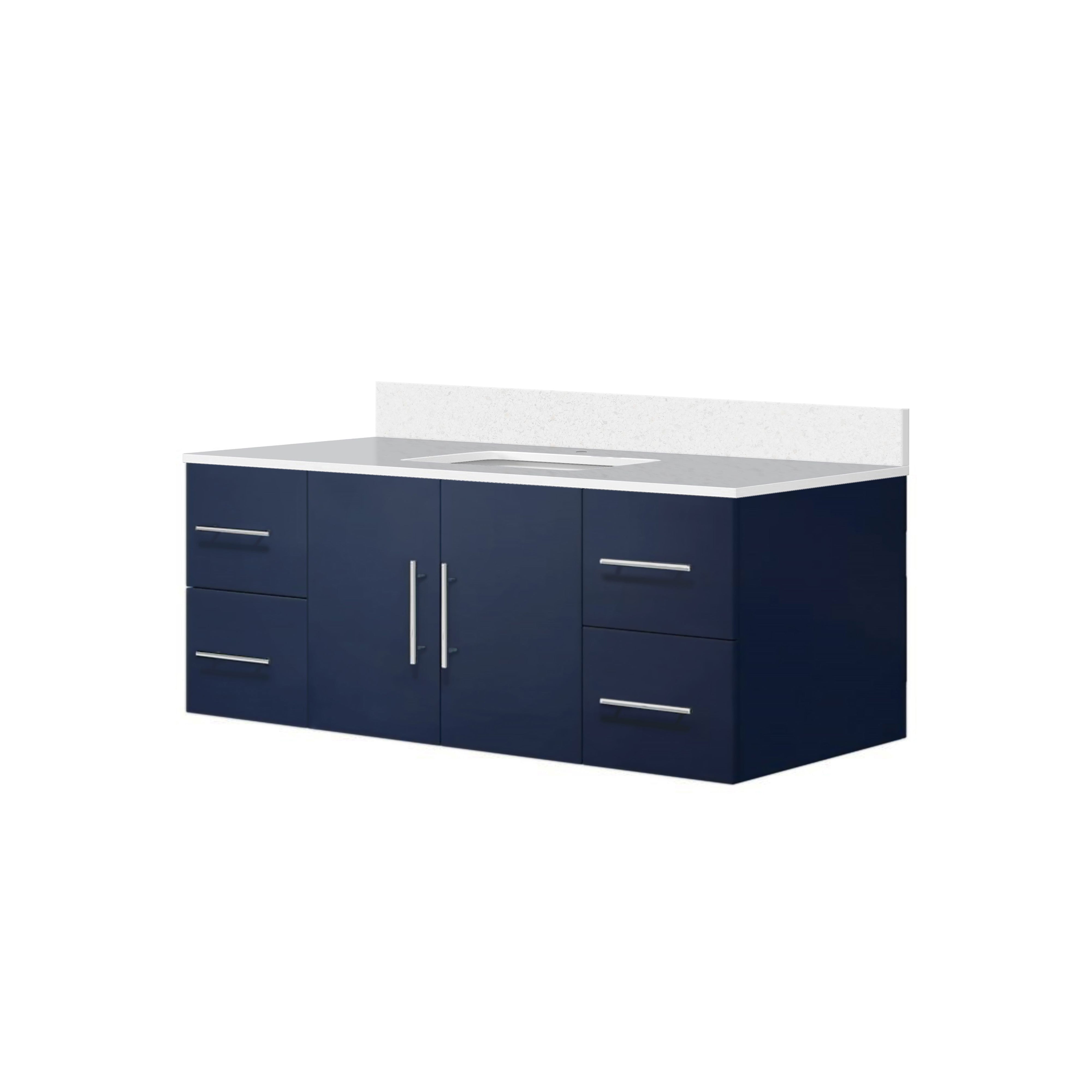 Geneva 48 in. W x 22 in. D Navy Blue Bath Vanity