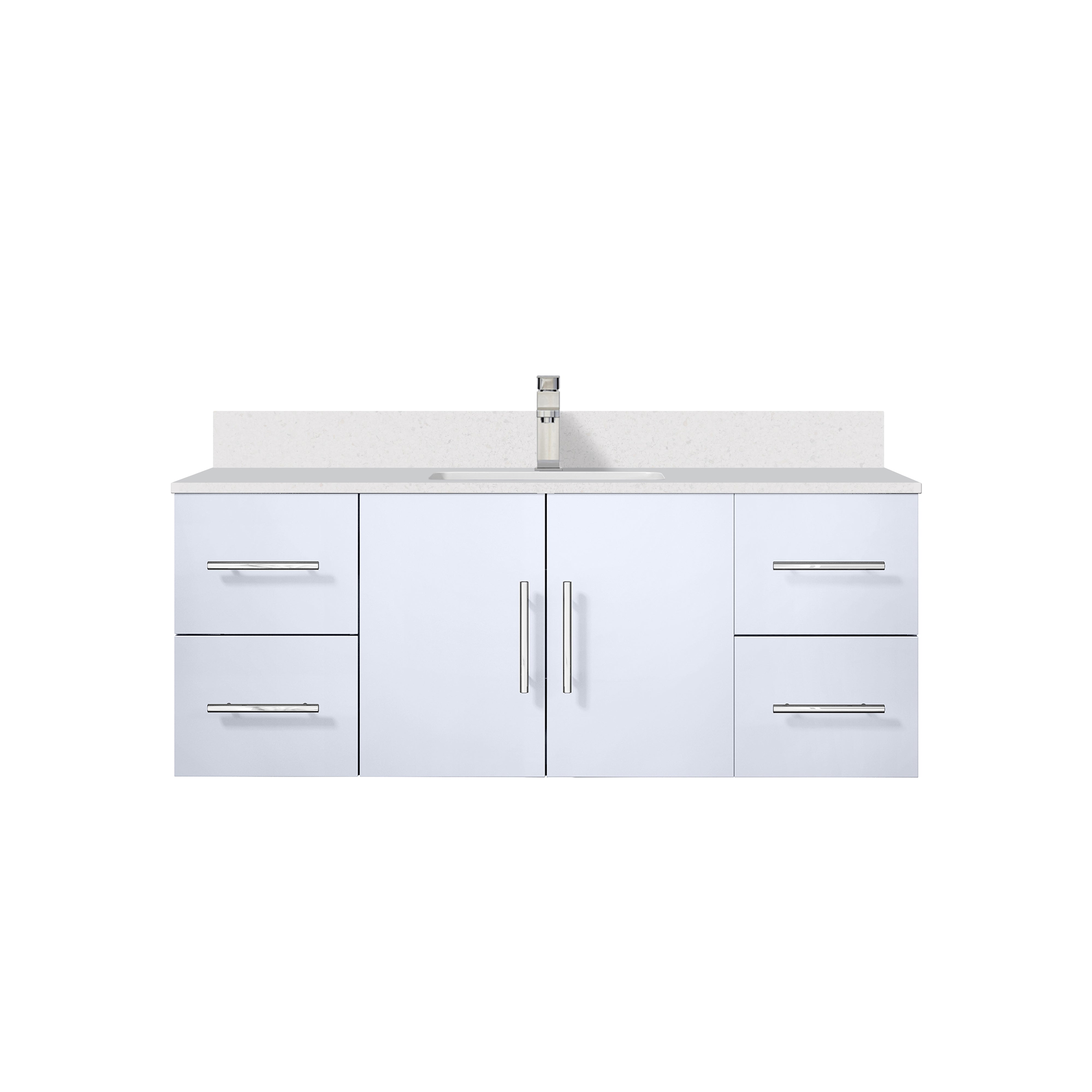 Geneva 48 in. W x 22 in. D Glossy White Bath Vanity