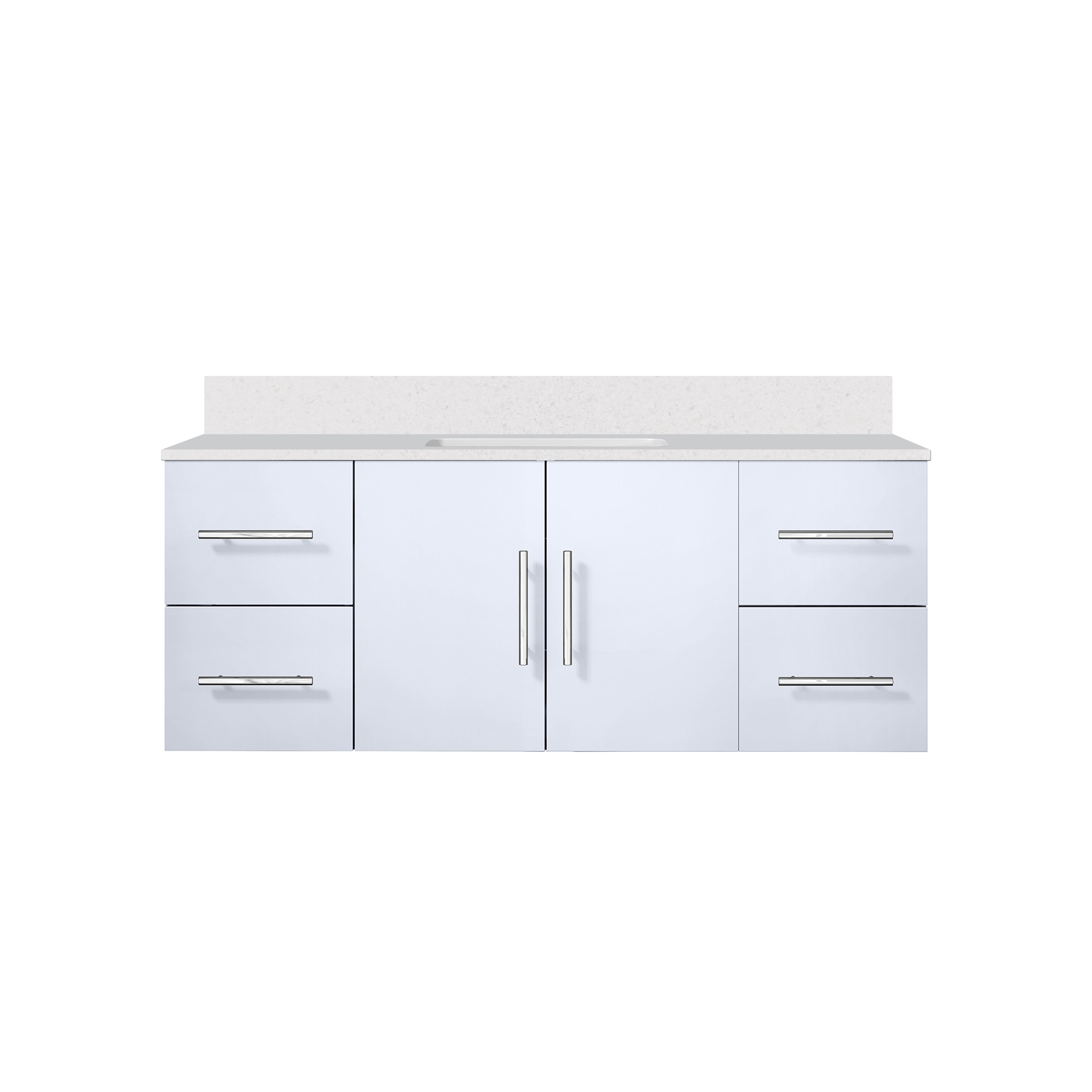 Geneva 48 in. W x 22 in. D Glossy White Bath Vanity