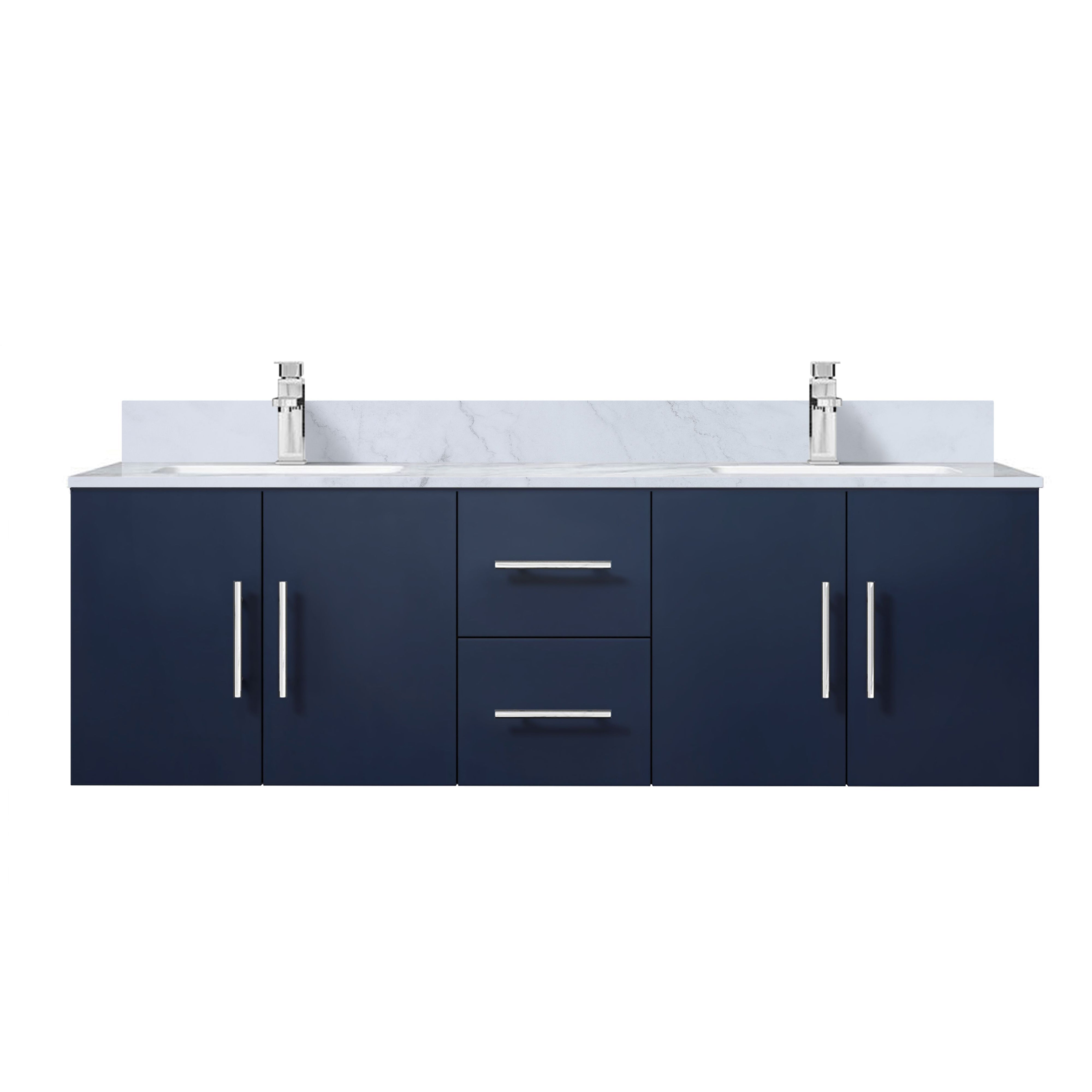 Geneva 60 in. W x 22 in. D Navy Blue Double Bath Vanity