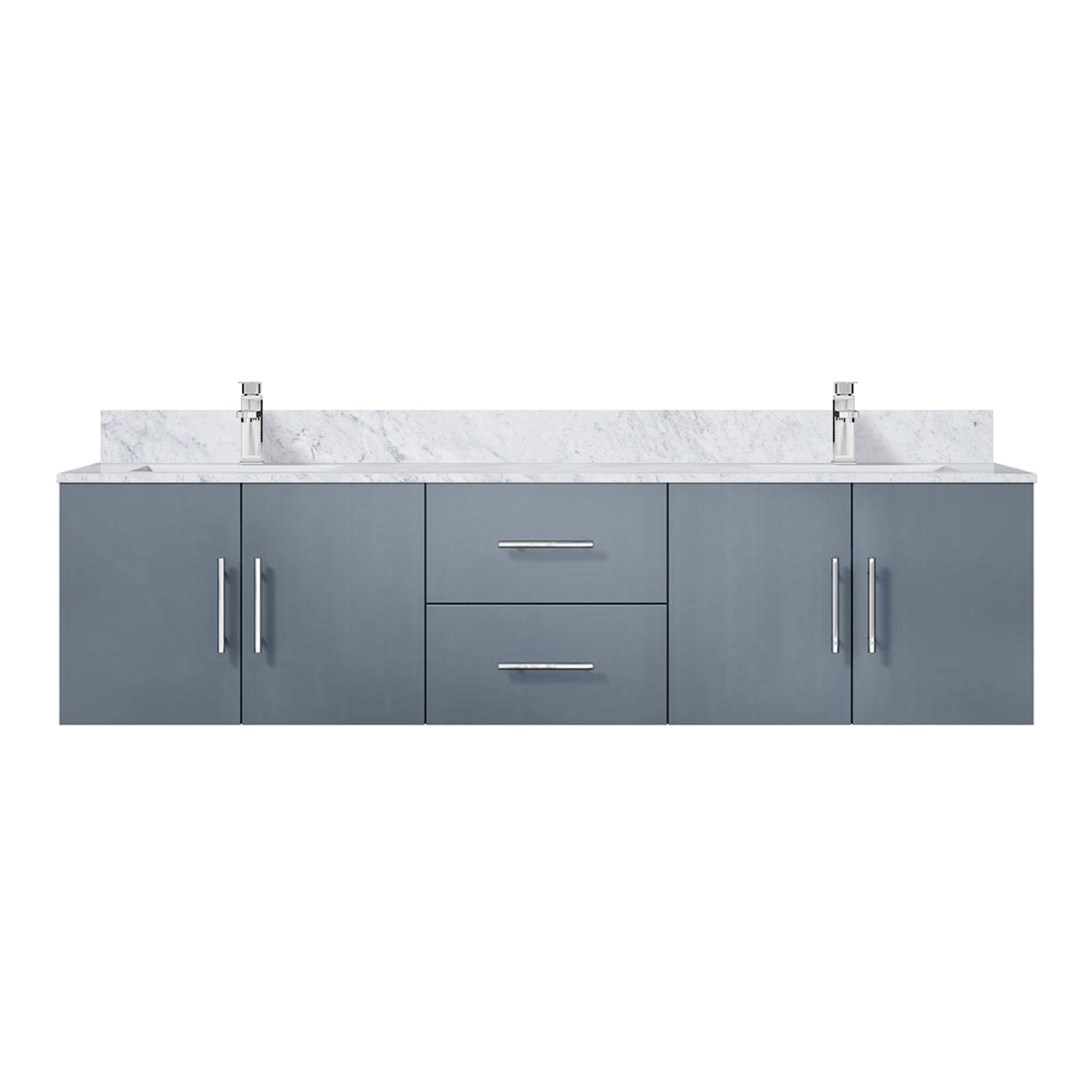 Geneva 72 in. W x 22 in. D Dark Grey Double Bath Vanity