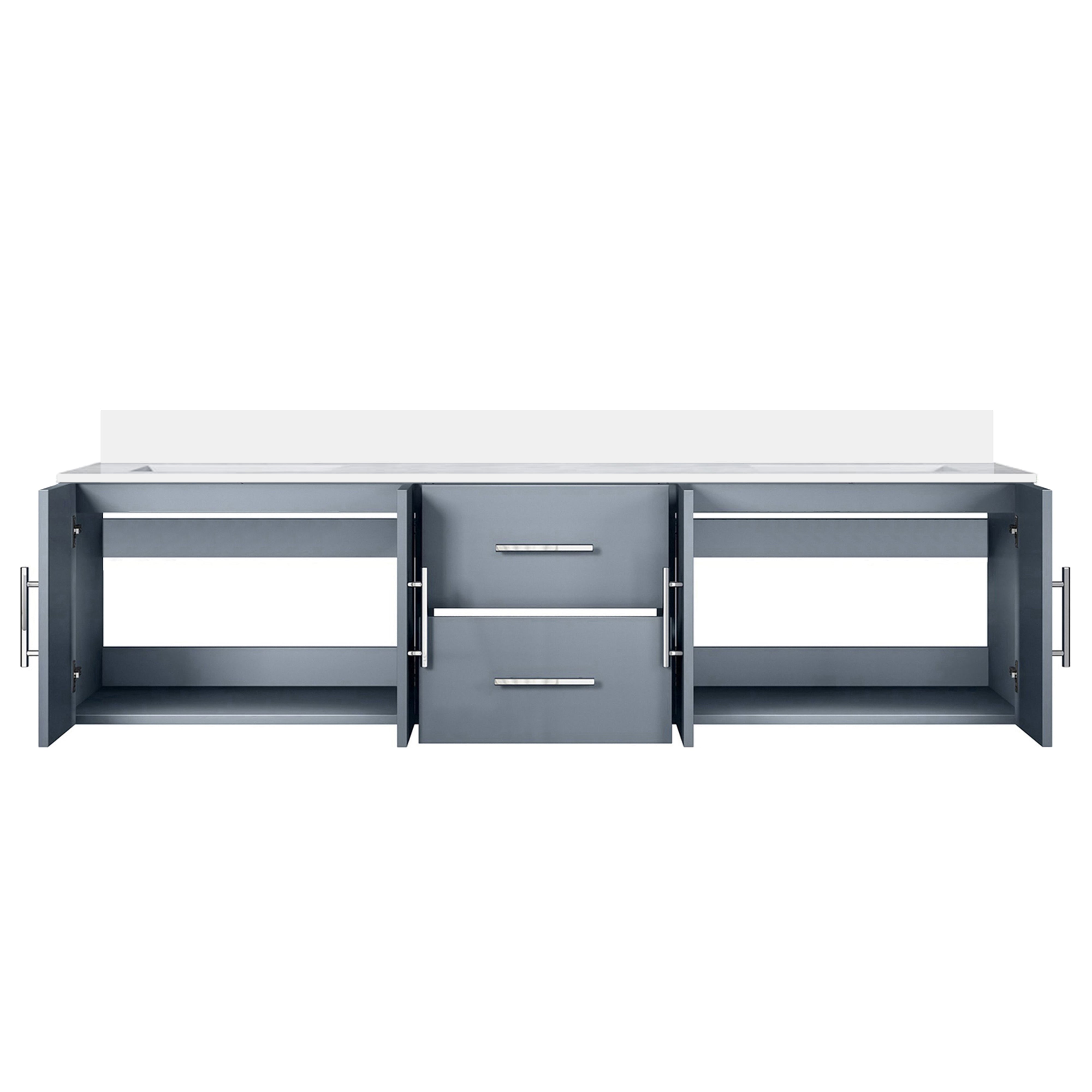 Geneva 72 in. W x 22 in. D Dark Grey Double Bath Vanity