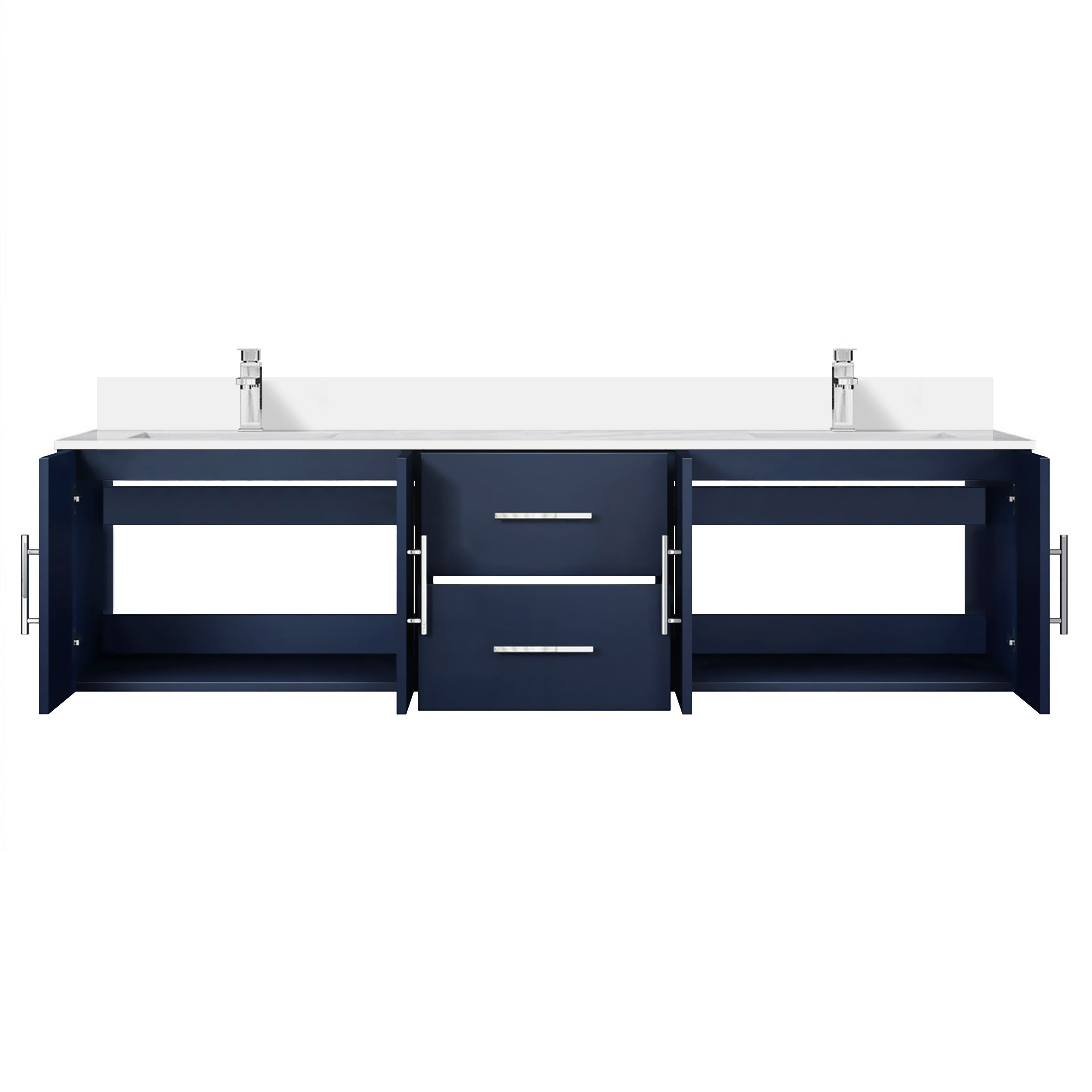 Geneva 72 in. W x 22 in. D Navy Blue Double Bath Vanity
