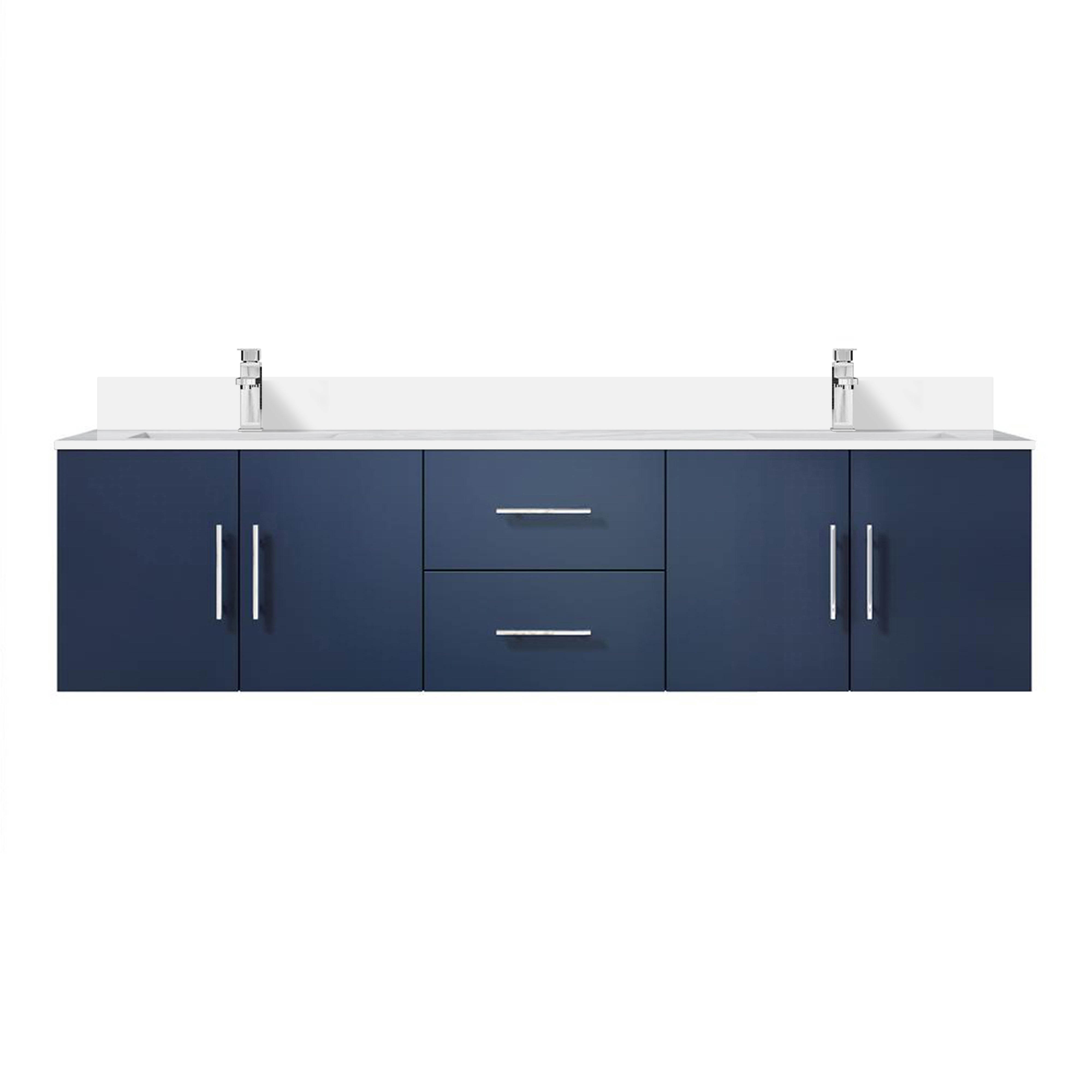 Geneva 72 in. W x 22 in. D Navy Blue Double Bath Vanity