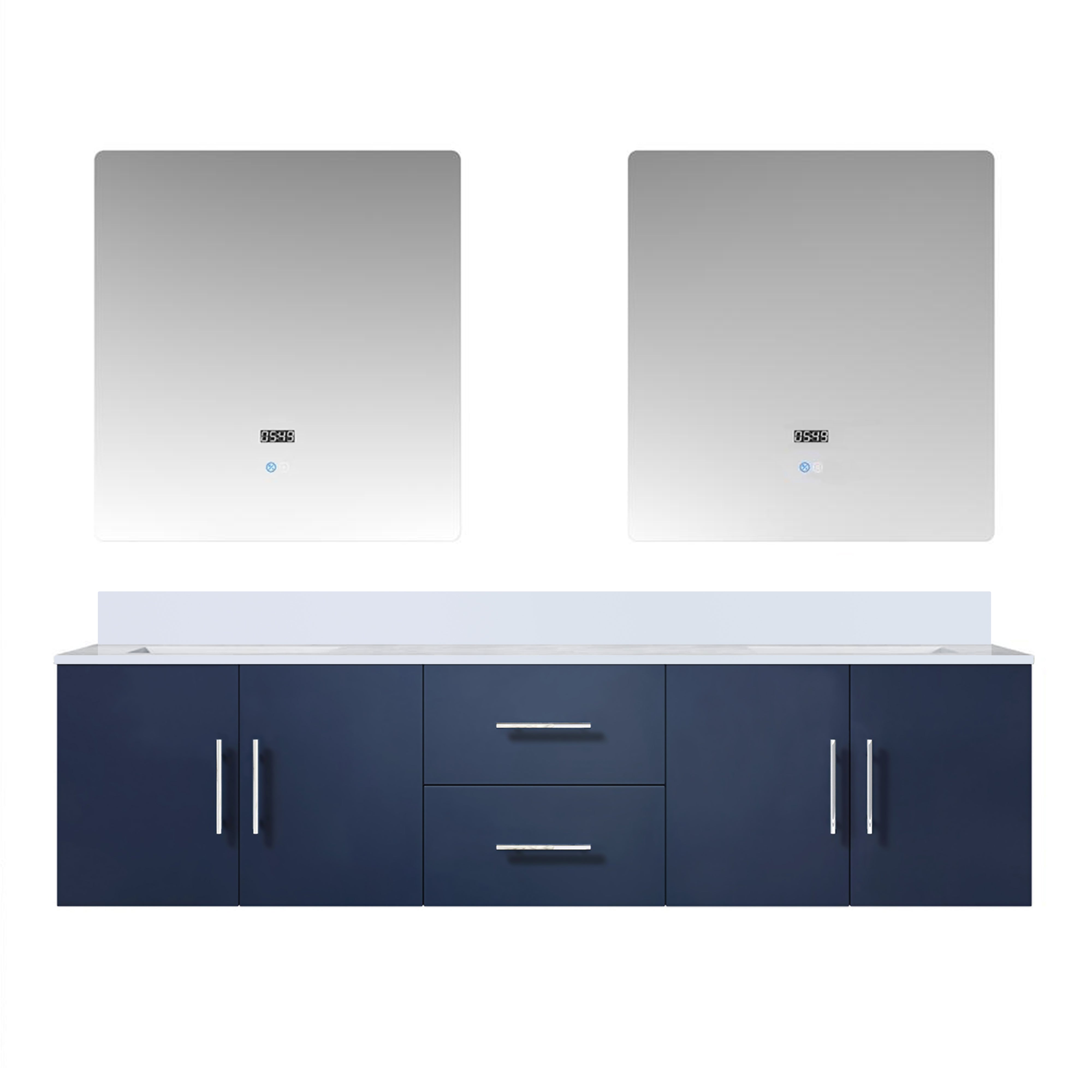 Geneva 72 in. W x 22 in. D Navy Blue Double Bath Vanity