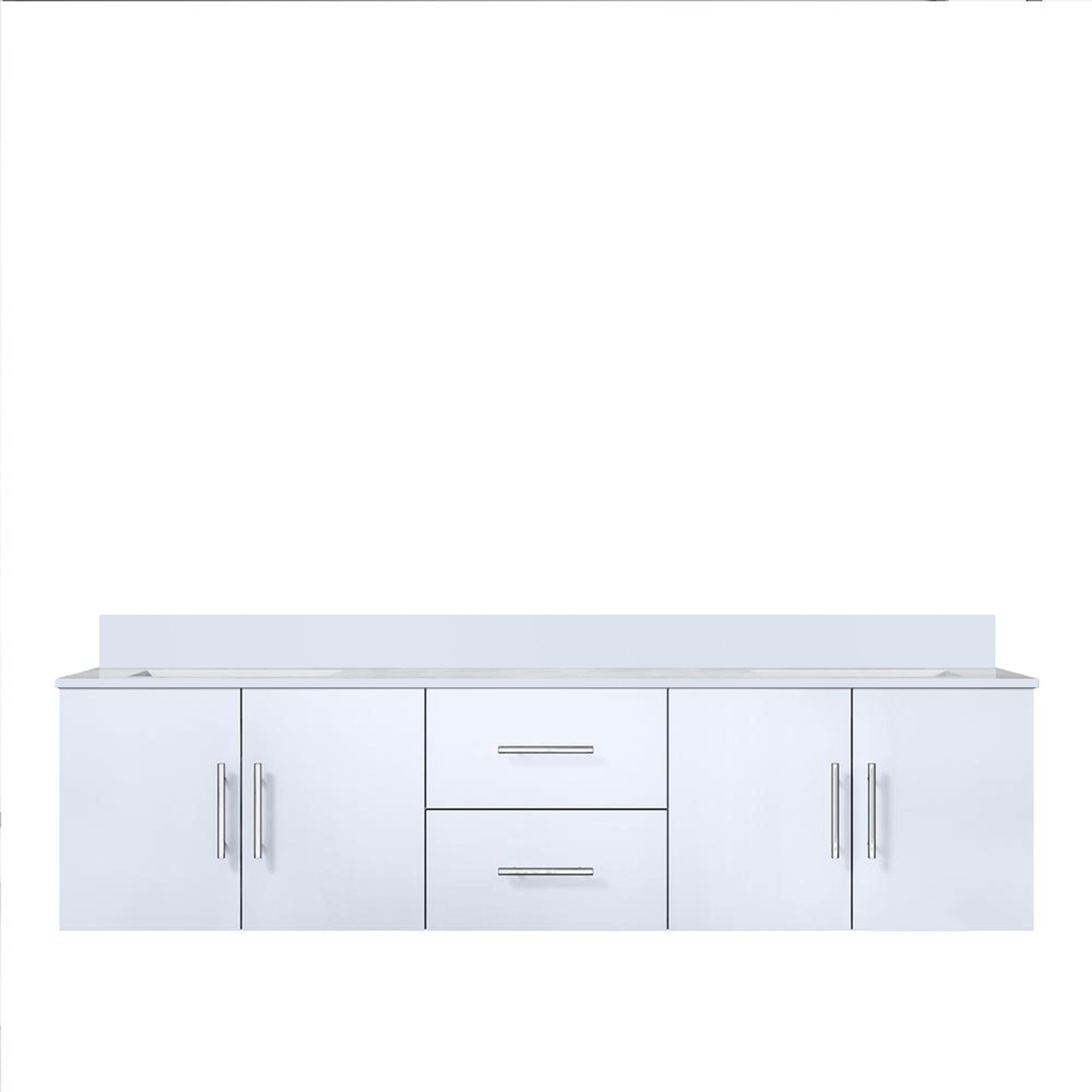 Geneva 72 in. W x 22 in. D Glossy White Double Bath Vanity