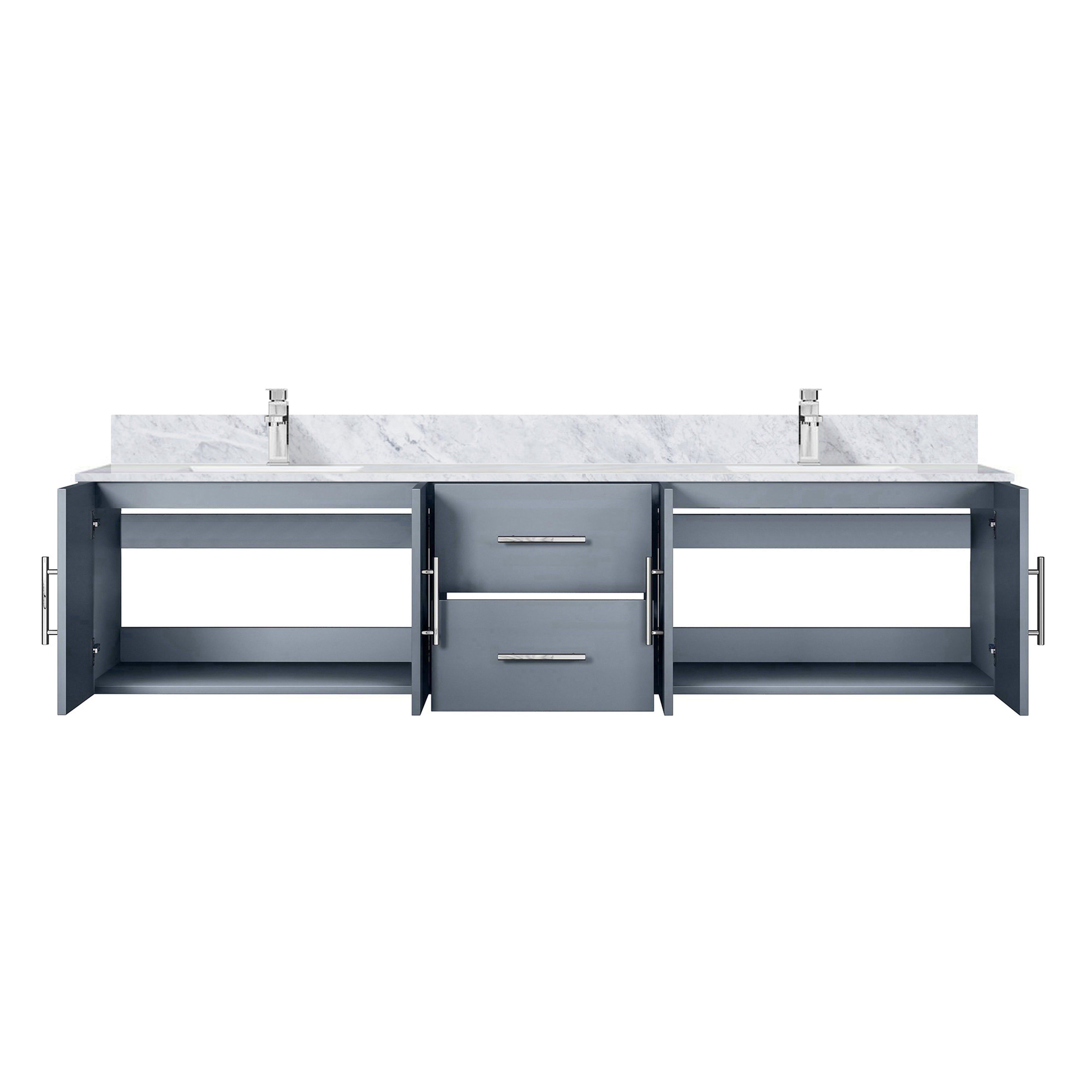 Geneva 80 in. W x 22 in. D Dark Grey Double Bath Vanity