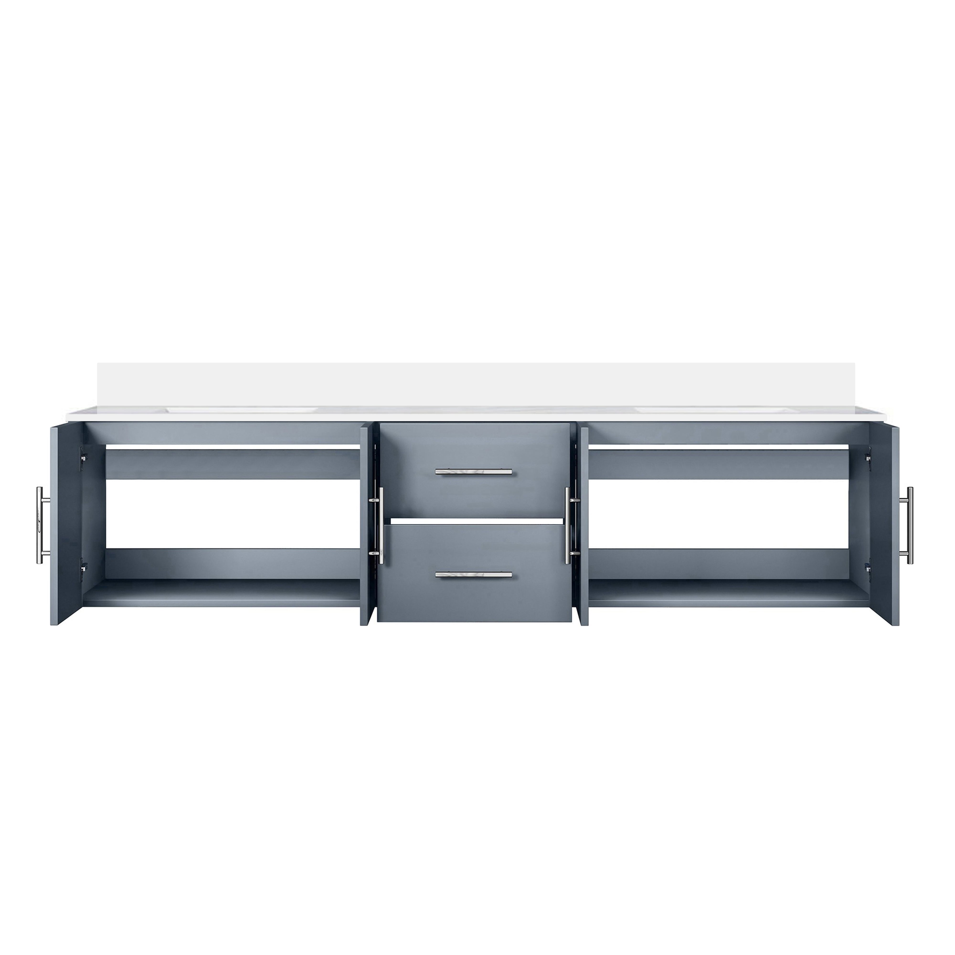 Geneva 80 in. W x 22 in. D Dark Grey Double Bath Vanity