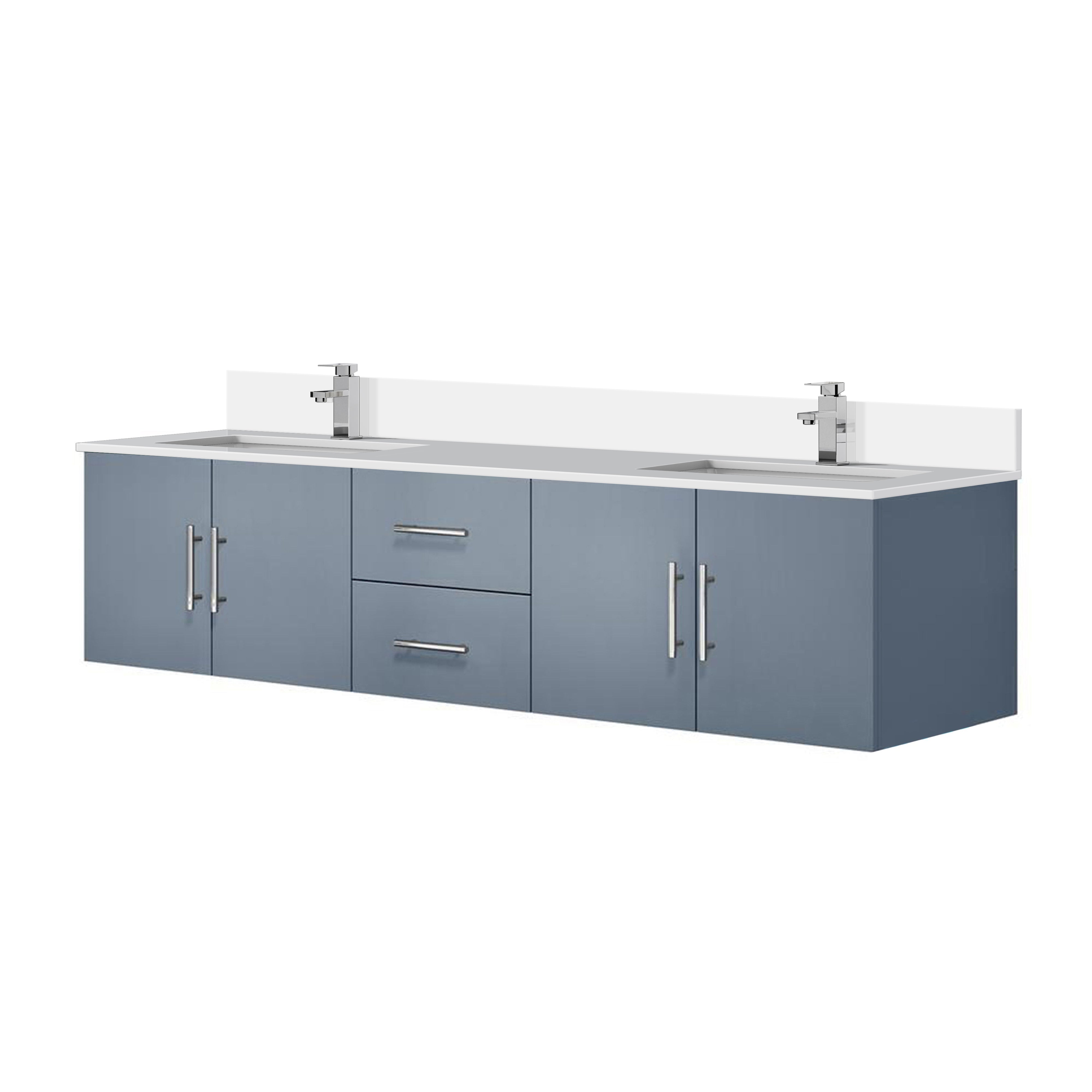 Geneva 80 in. W x 22 in. D Dark Grey Double Bath Vanity