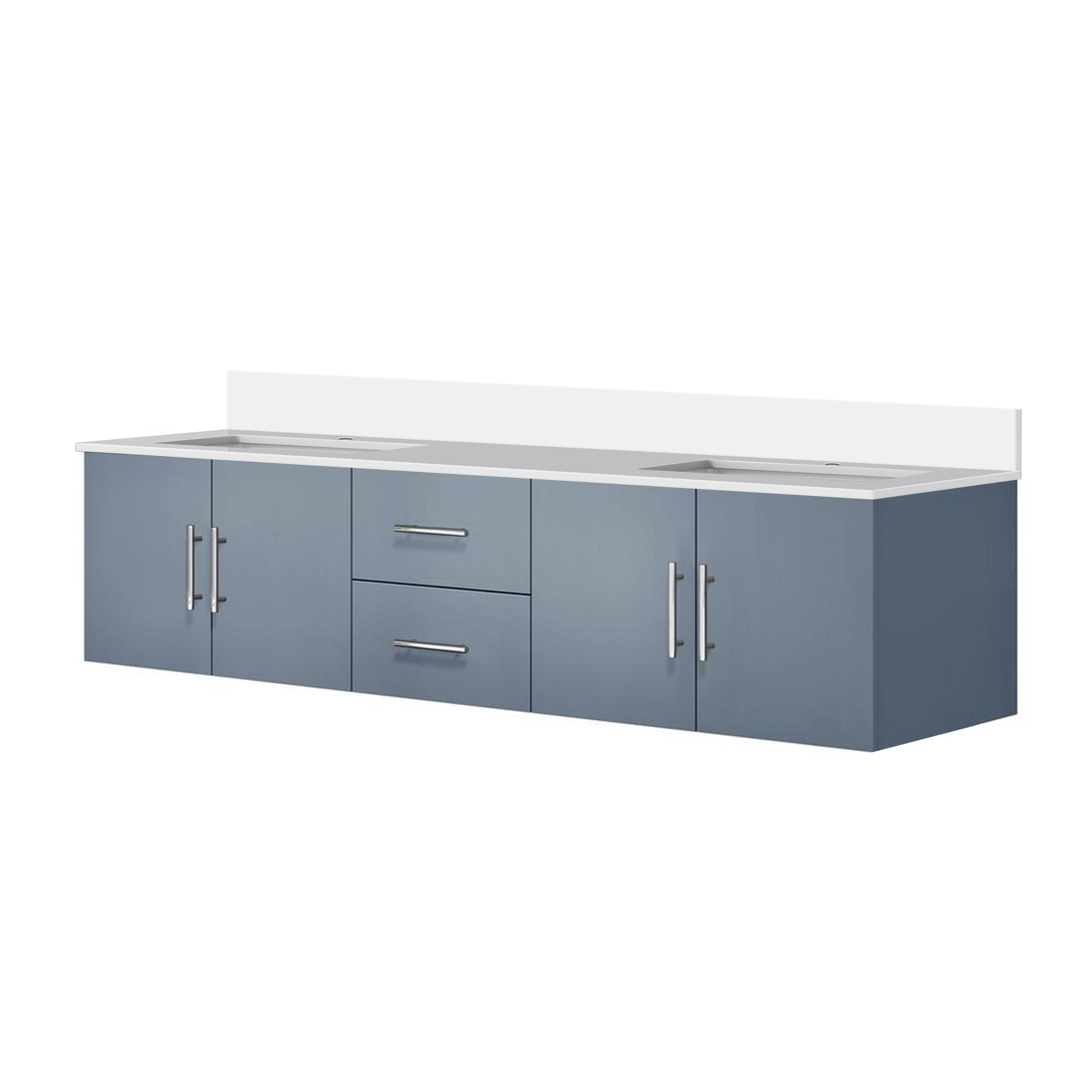 Geneva 80 in. W x 22 in. D Dark Grey Double Bath Vanity