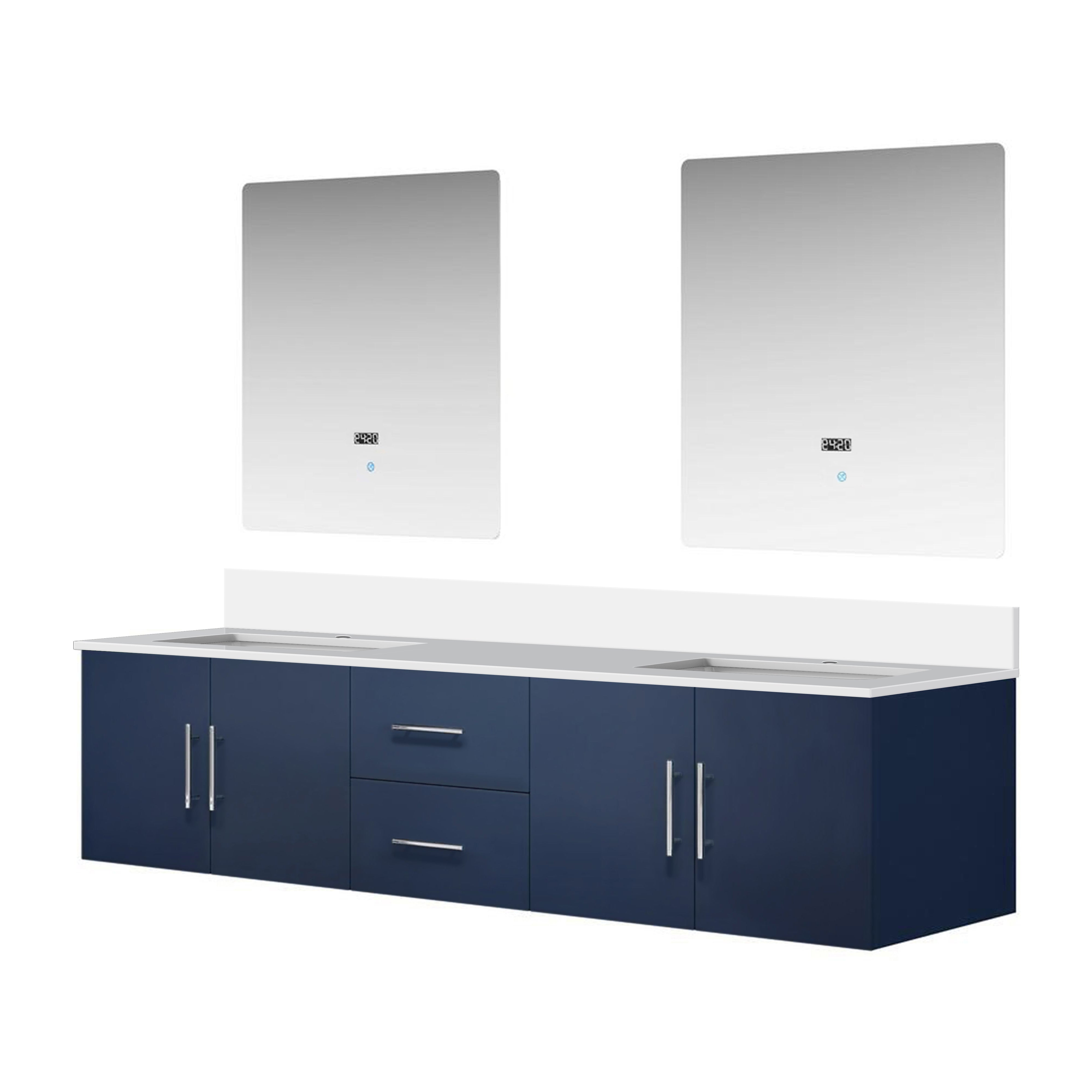 Geneva 80 in. W x 22 in. D Navy Blue Double Bath Vanity