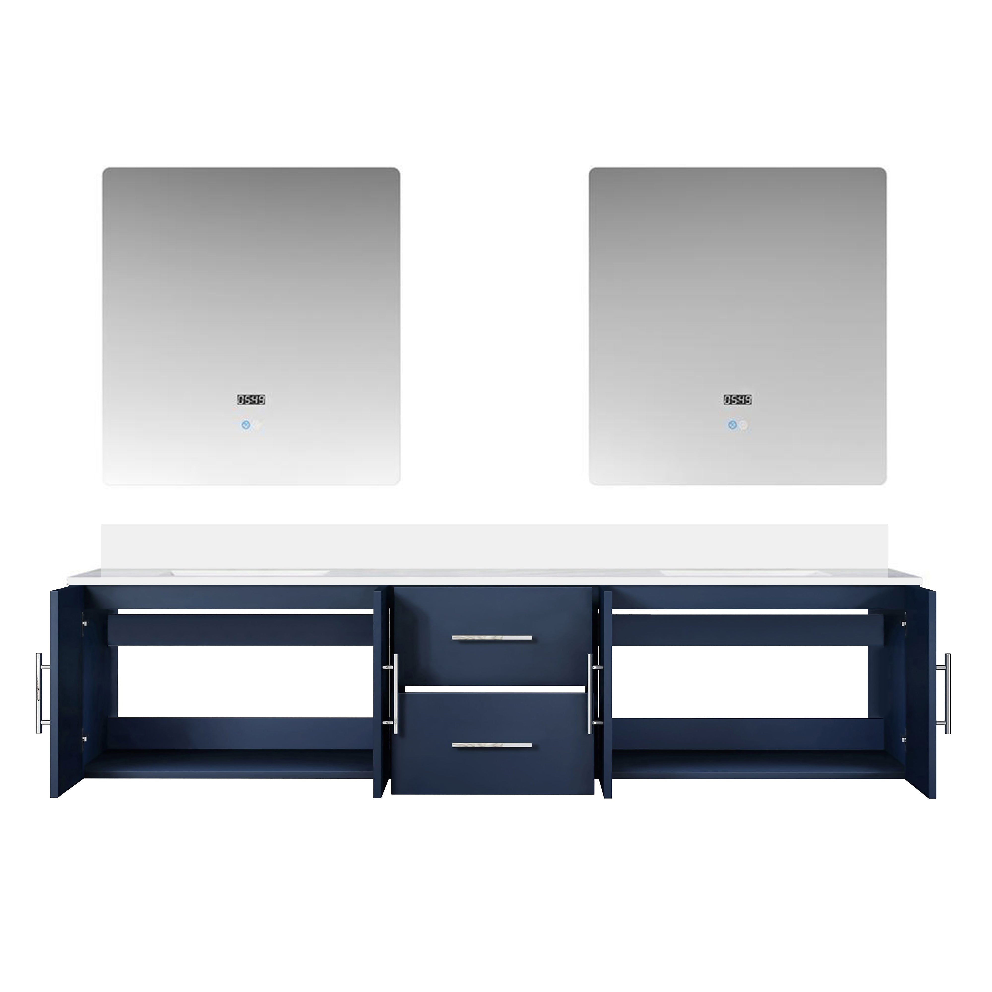 Geneva 80 in. W x 22 in. D Navy Blue Double Bath Vanity