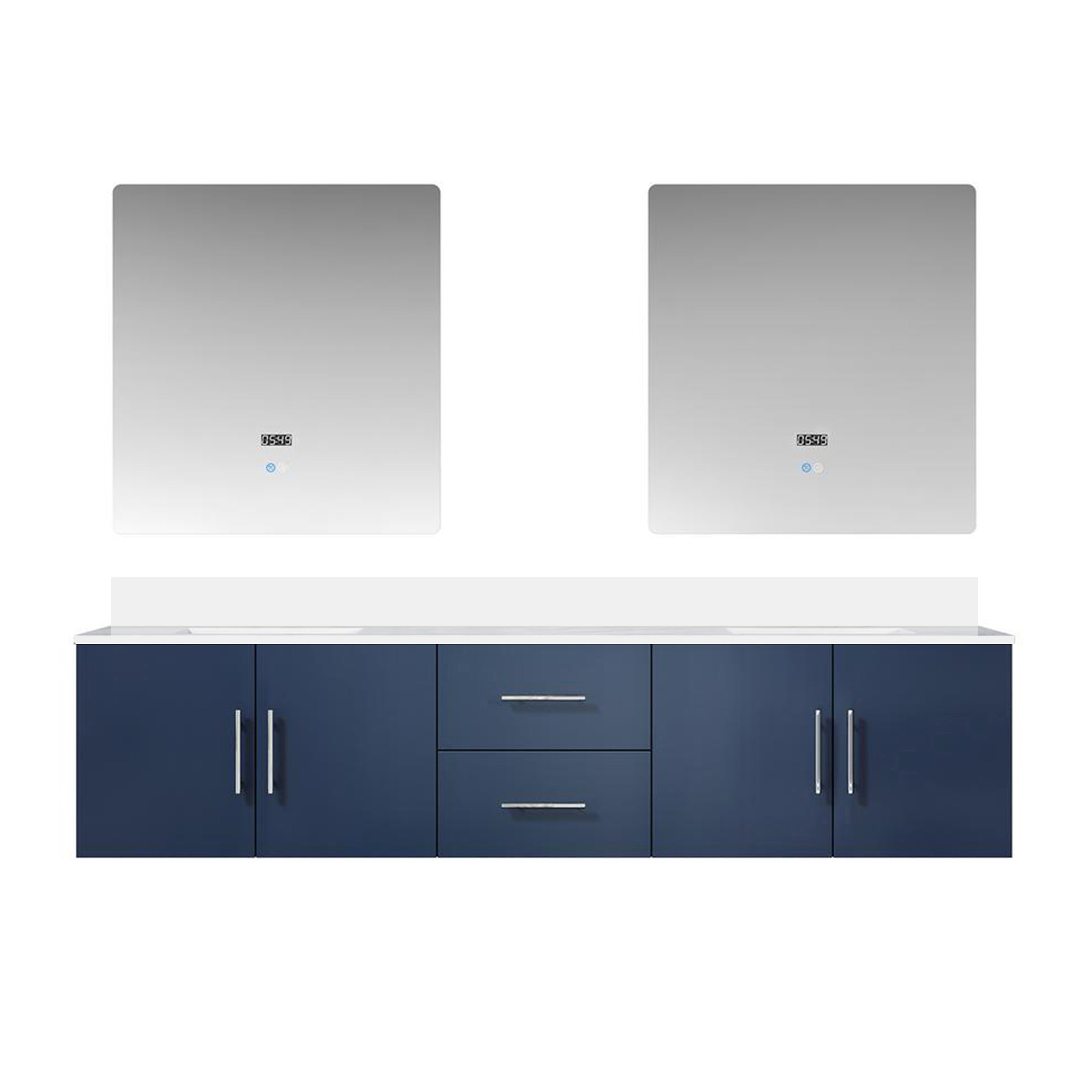 Geneva 80 in. W x 22 in. D Navy Blue Double Bath Vanity