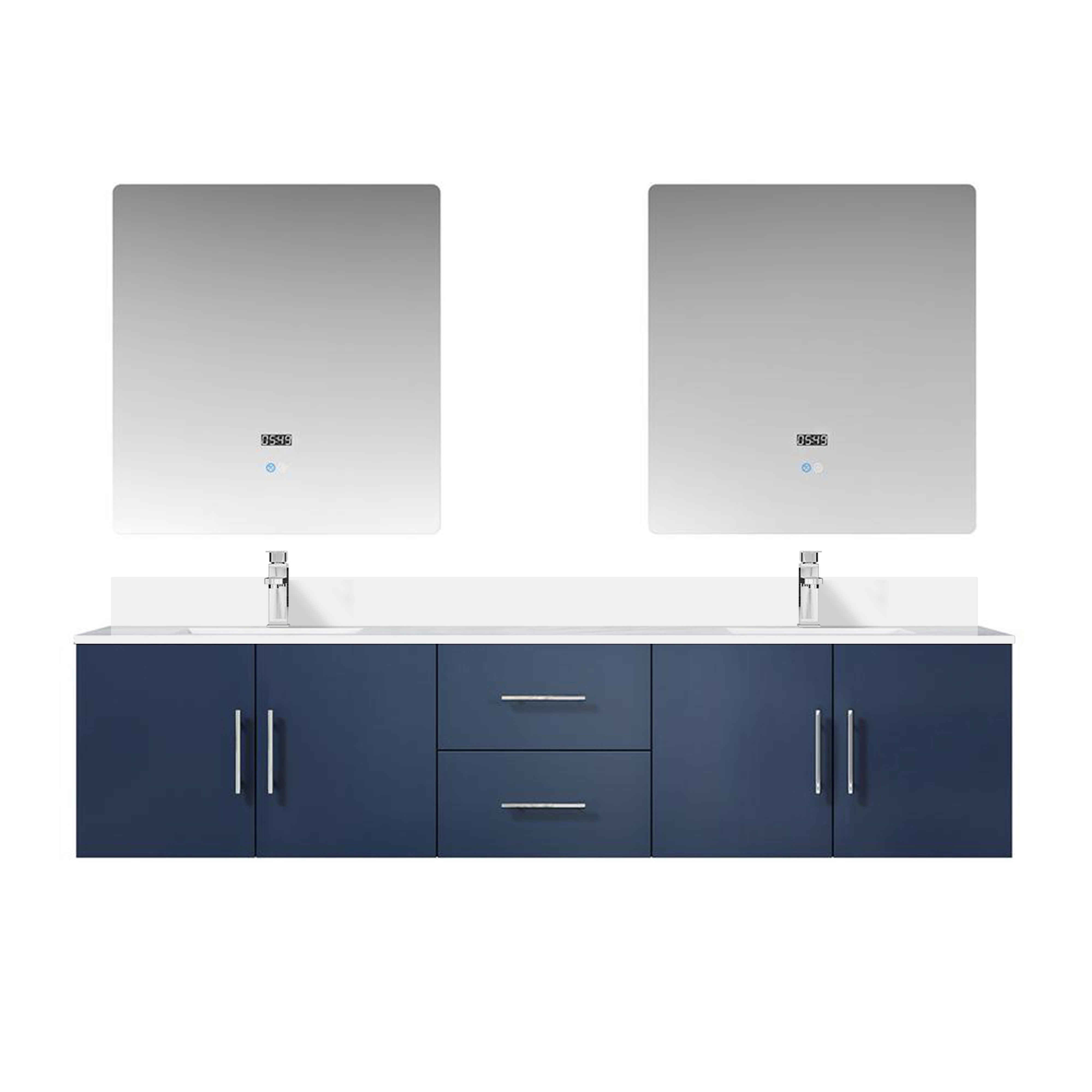 Geneva 80 in. W x 22 in. D Navy Blue Double Bath Vanity
