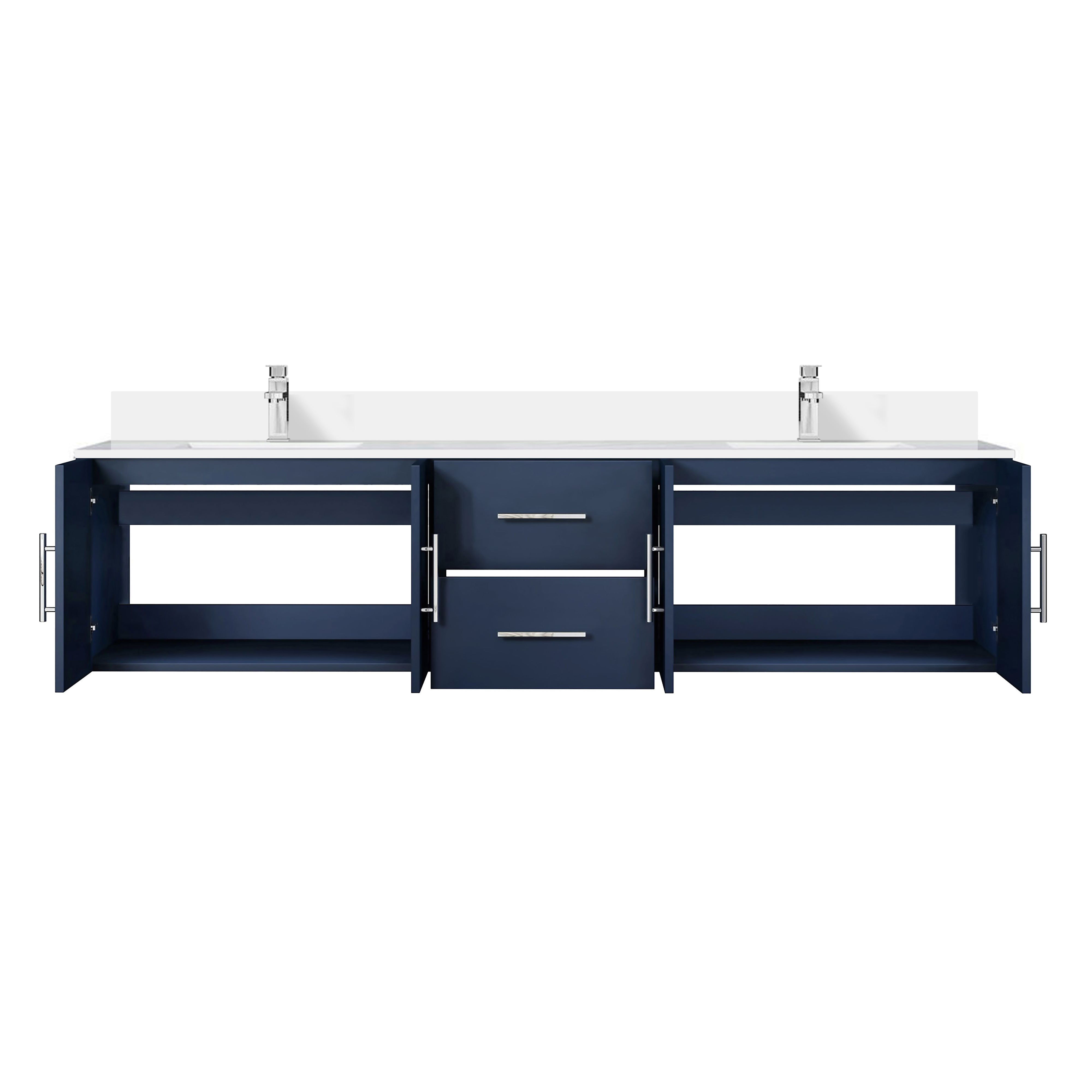 Geneva 80 in. W x 22 in. D Navy Blue Double Bath Vanity