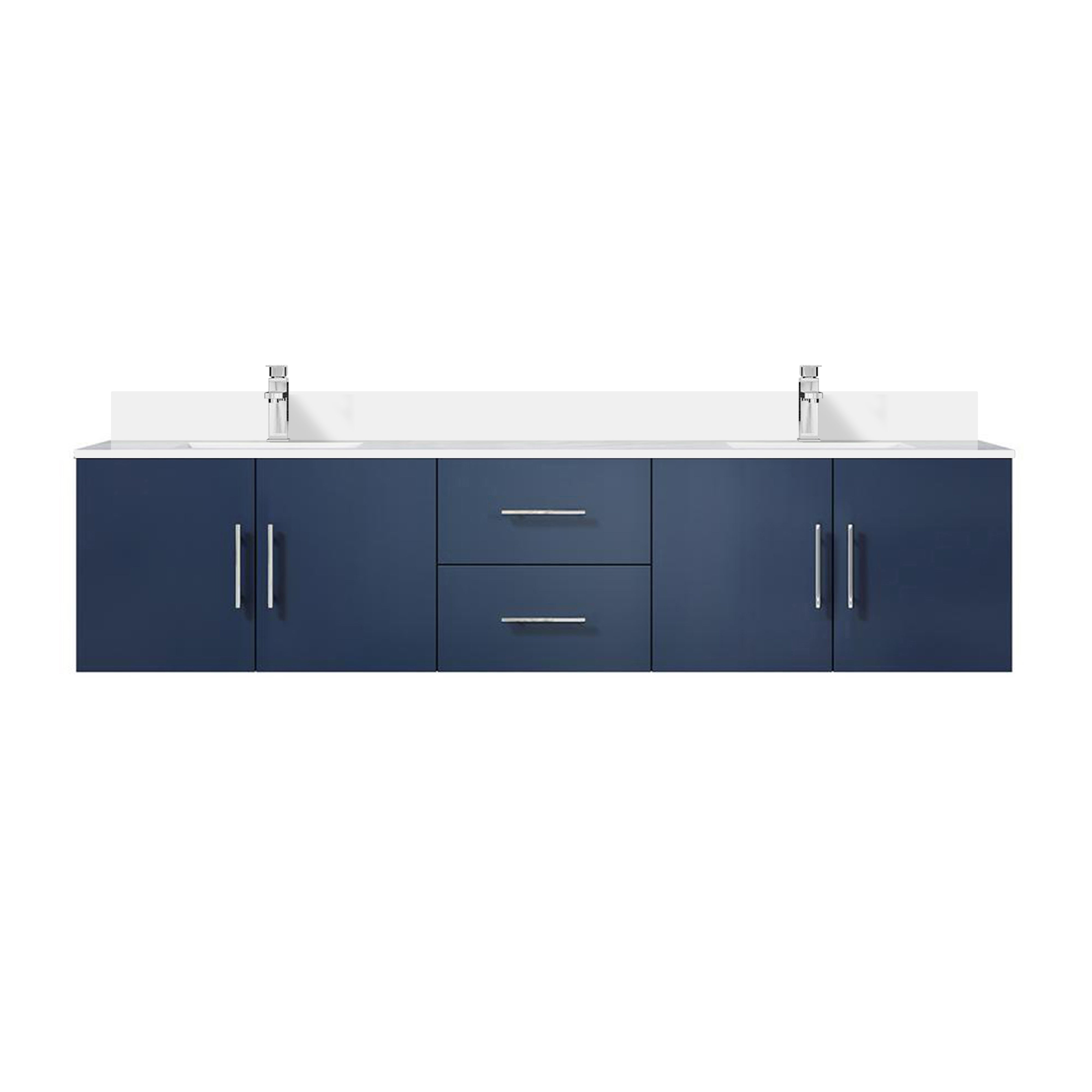 Geneva 80 in. W x 22 in. D Navy Blue Double Bath Vanity