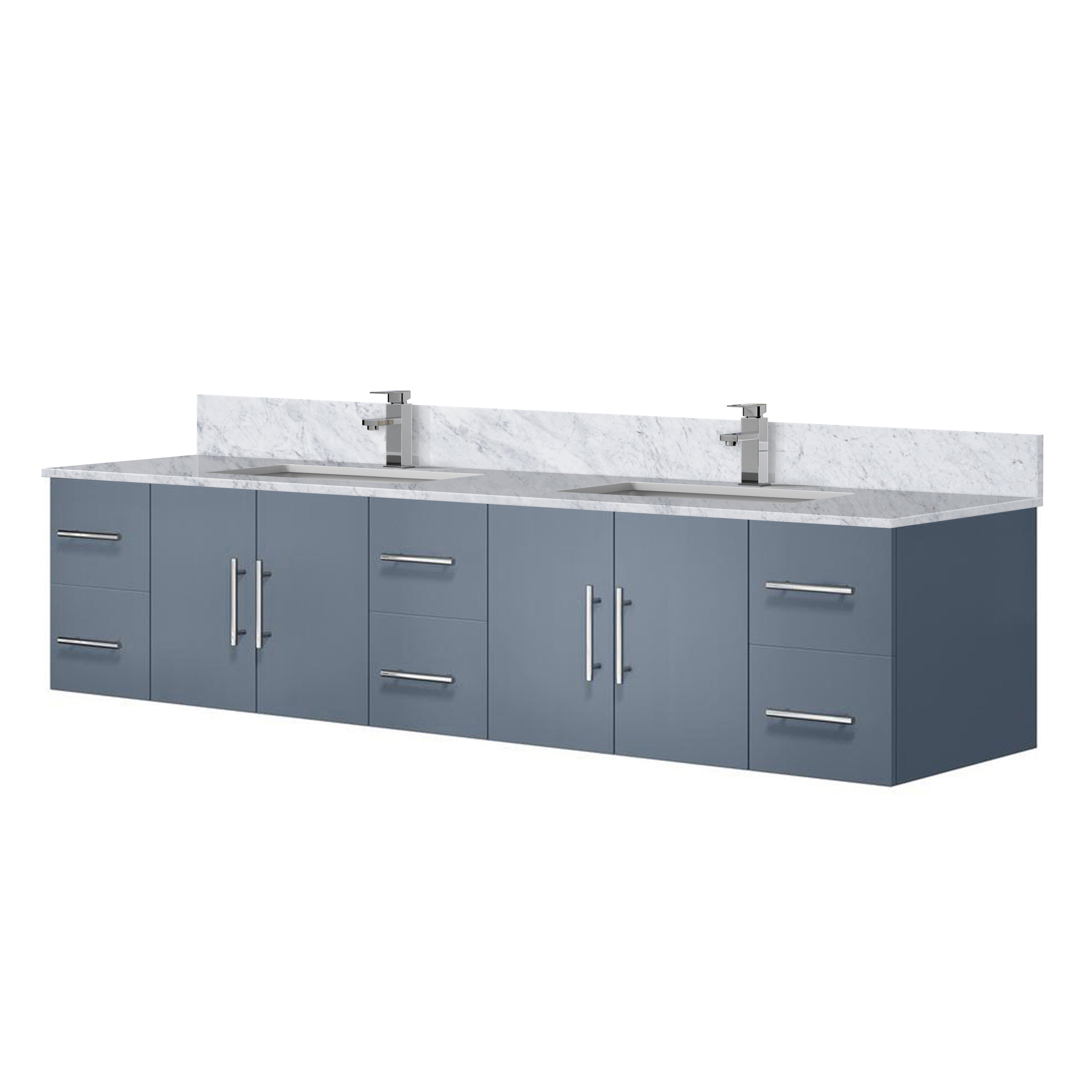 Geneva 84 in. W x 22 in. D Dark Grey Double Bath Vanity