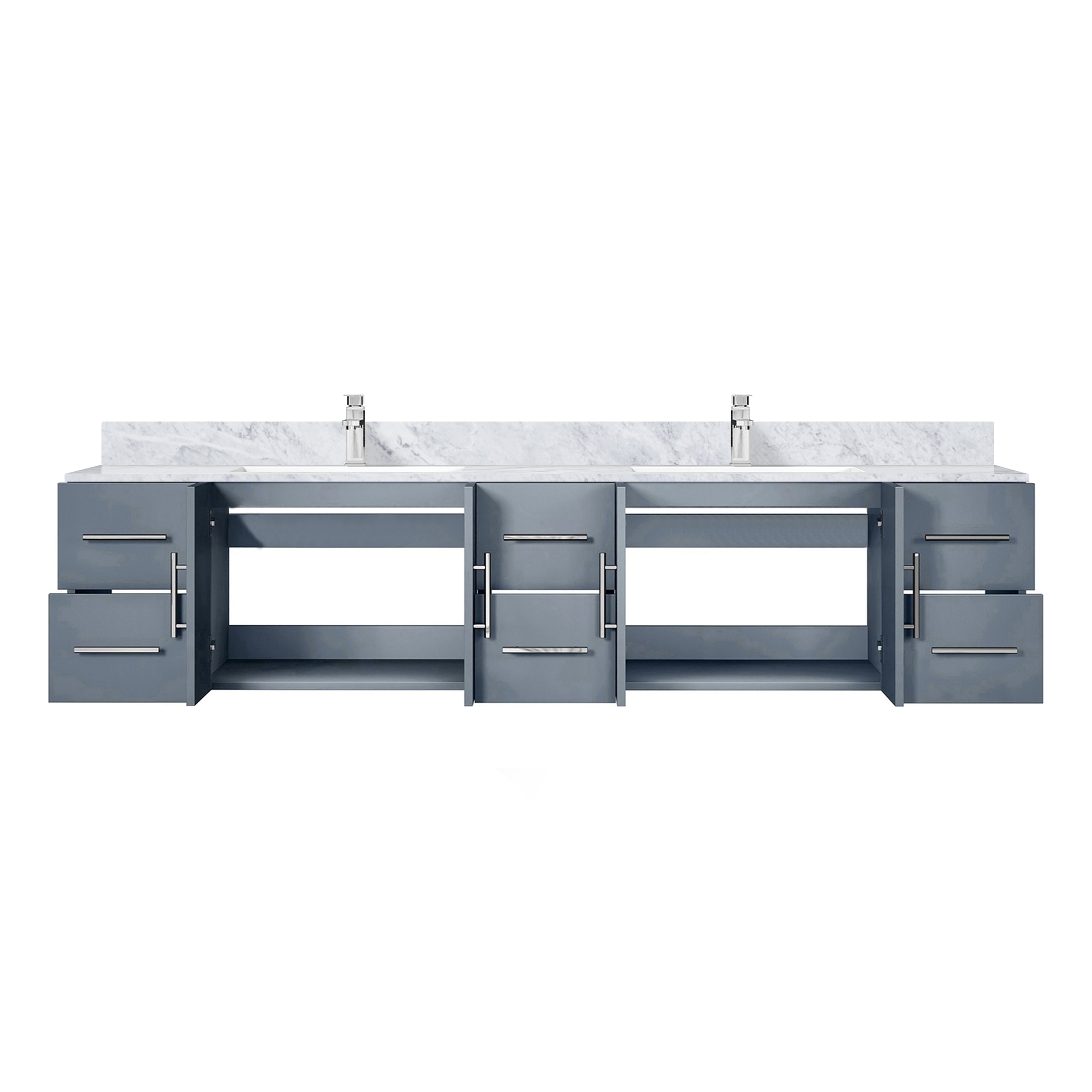 Geneva 84 in. W x 22 in. D Dark Grey Double Bath Vanity