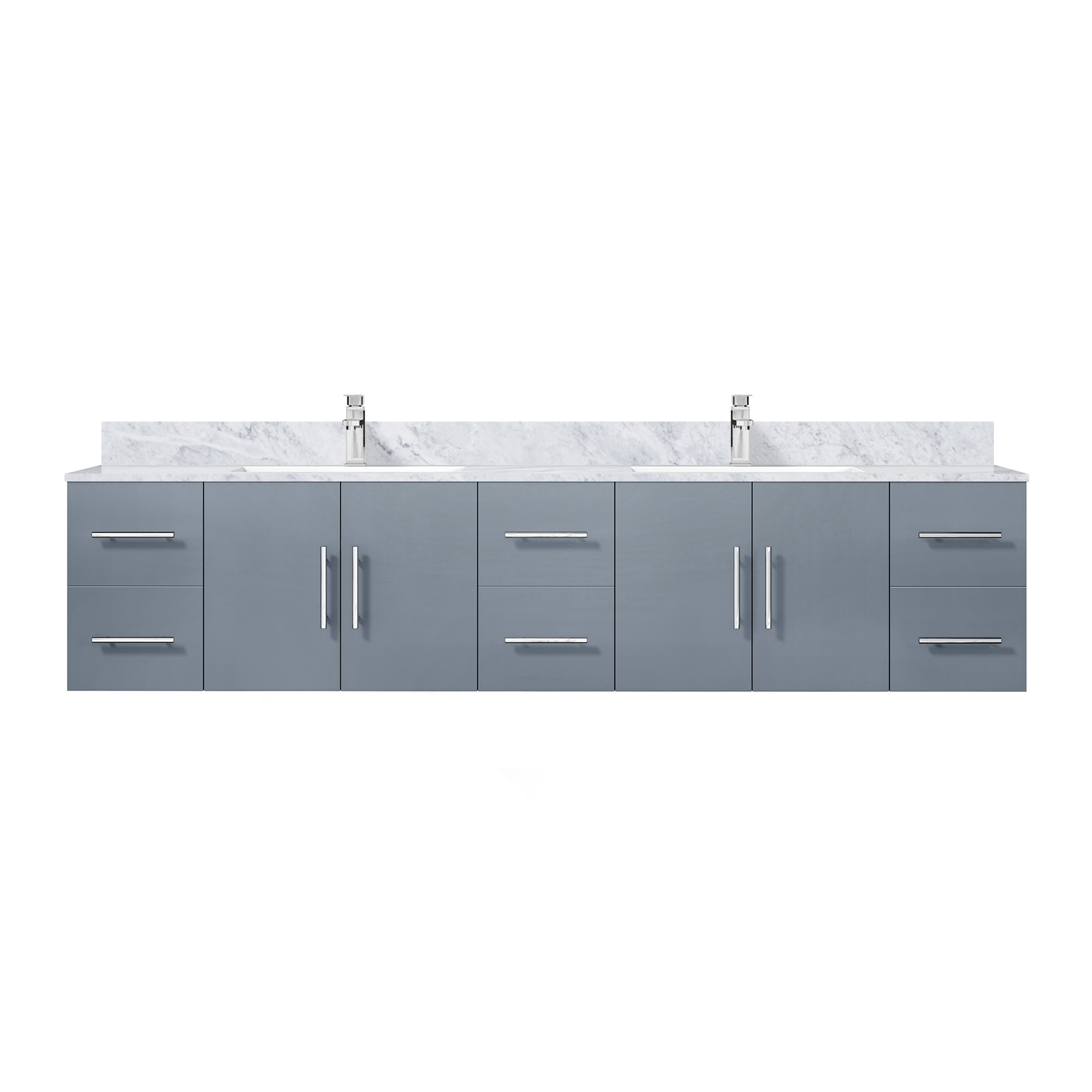 Geneva 84 in. W x 22 in. D Dark Grey Double Bath Vanity