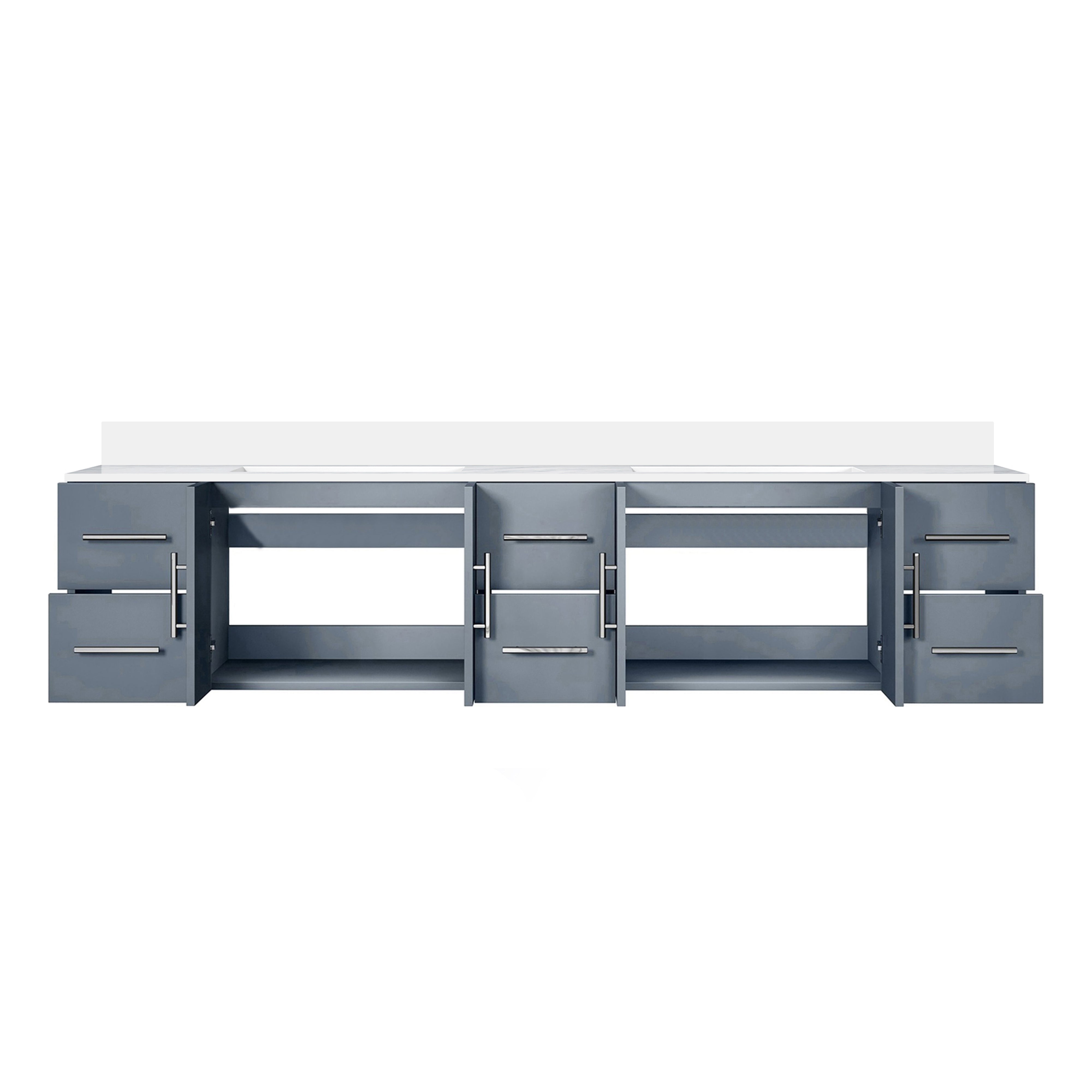 Geneva 84 in. W x 22 in. D Dark Grey Double Bath Vanity