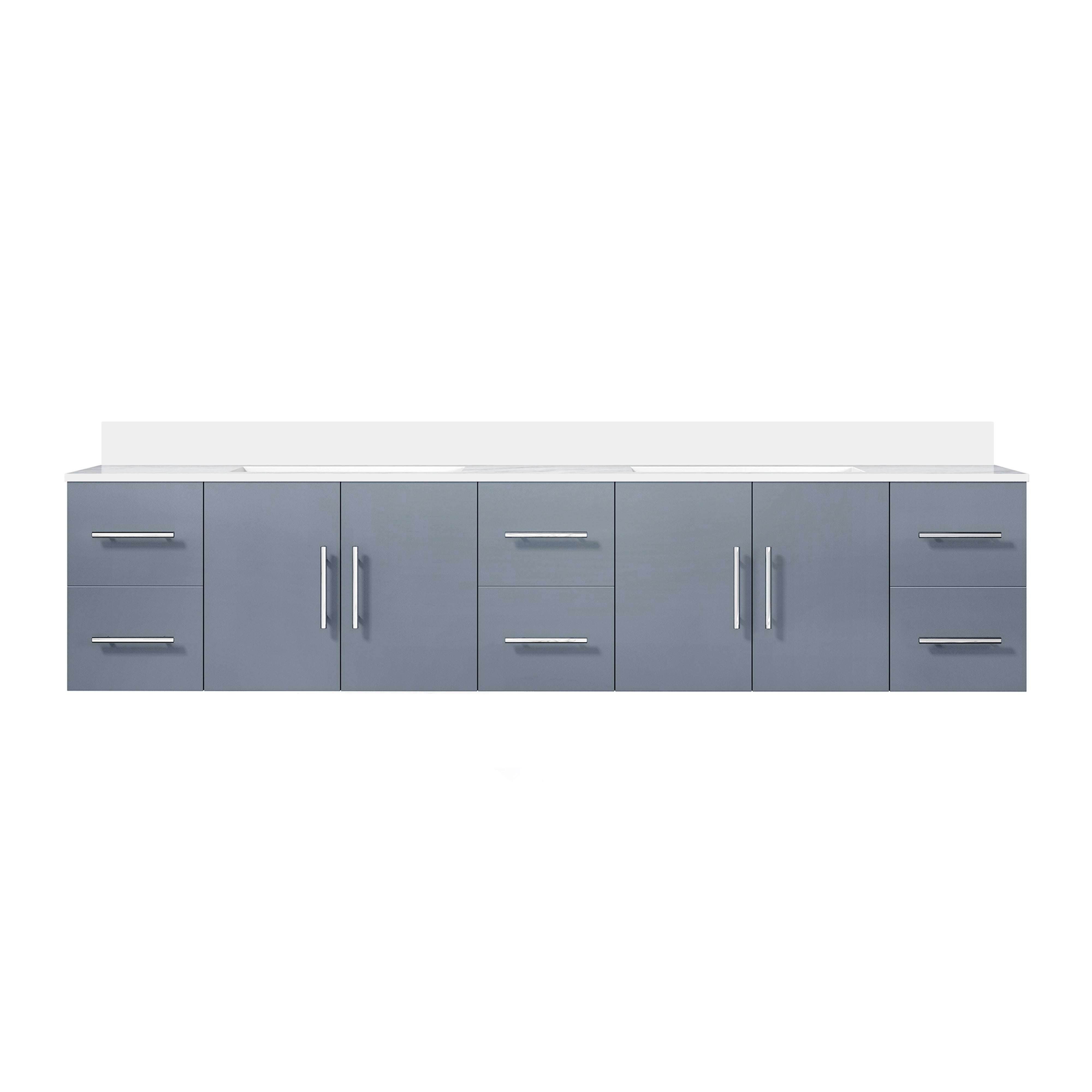Geneva 84 in. W x 22 in. D Dark Grey Double Bath Vanity